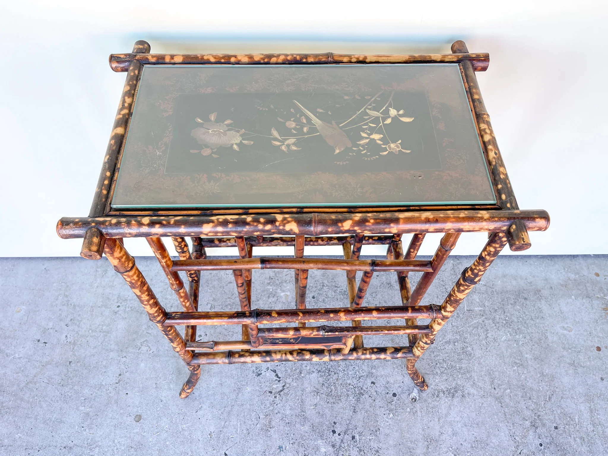 Tortoiseshell Bamboo Side Table - Image 2