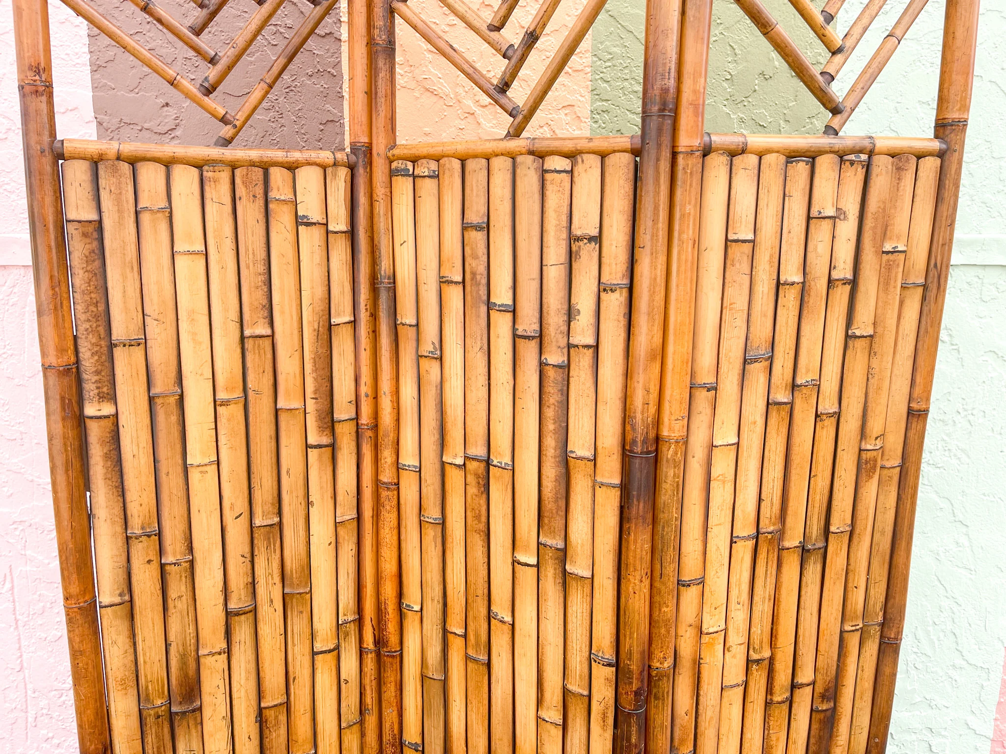 Tortoiseshell Bamboo Chippendale Screen - Image 4