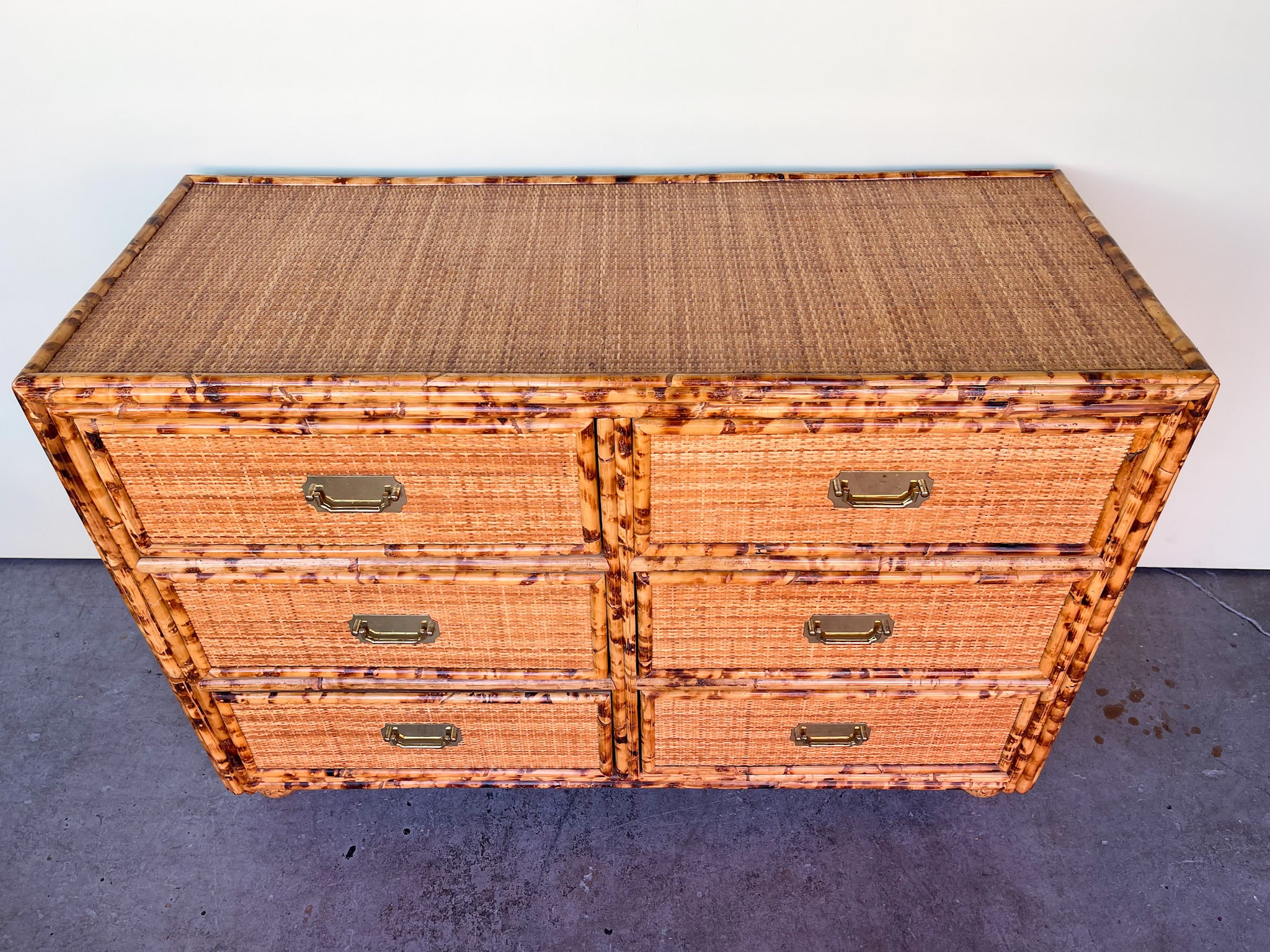 Tortoiseshell Rattan and Seagrass Dresser - Image 2