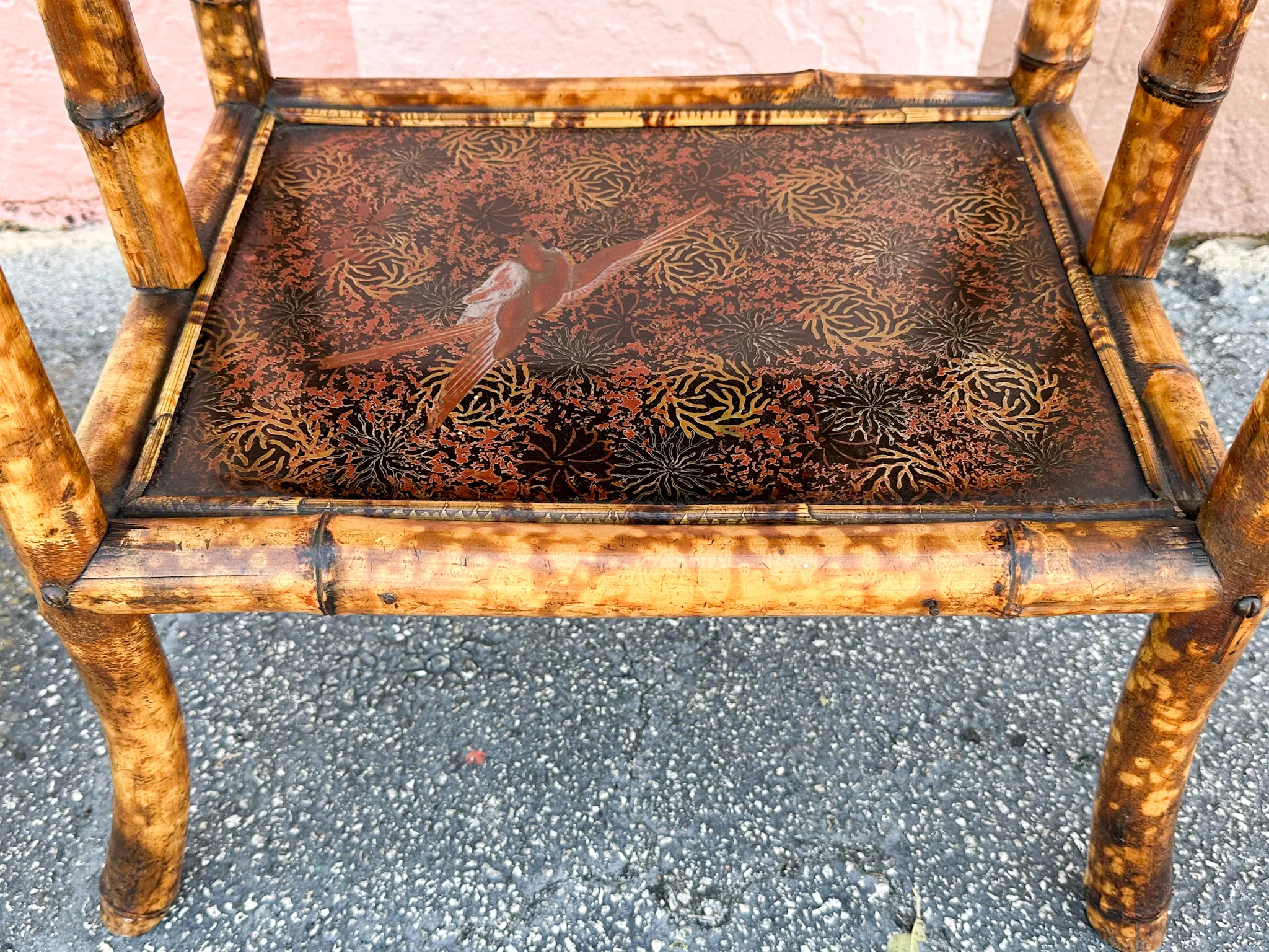 Large Tortoiseshell Rattan Magazine Rack - Image 8