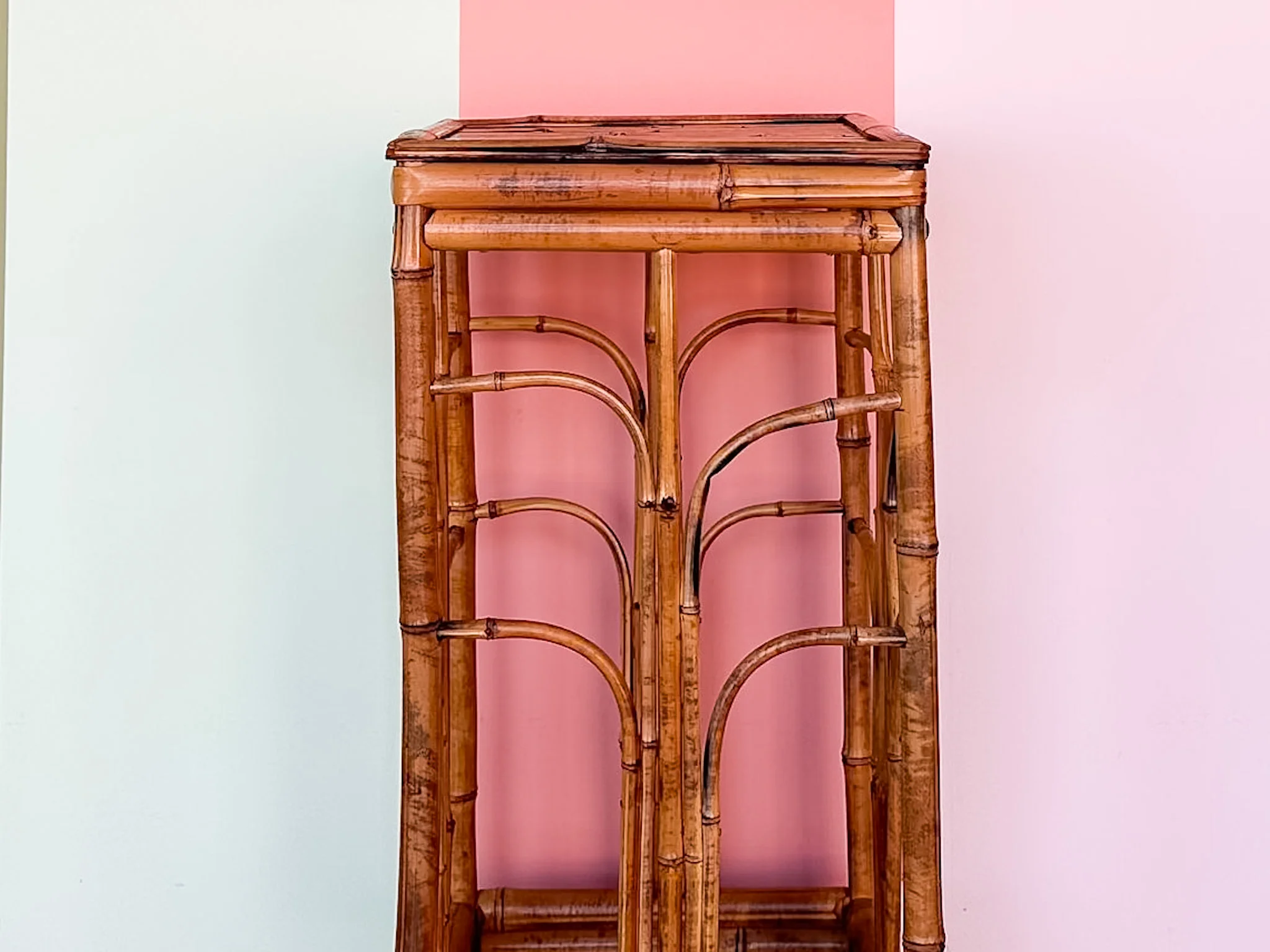 Tortoiseshell Rattan Plant Stand - Image 4