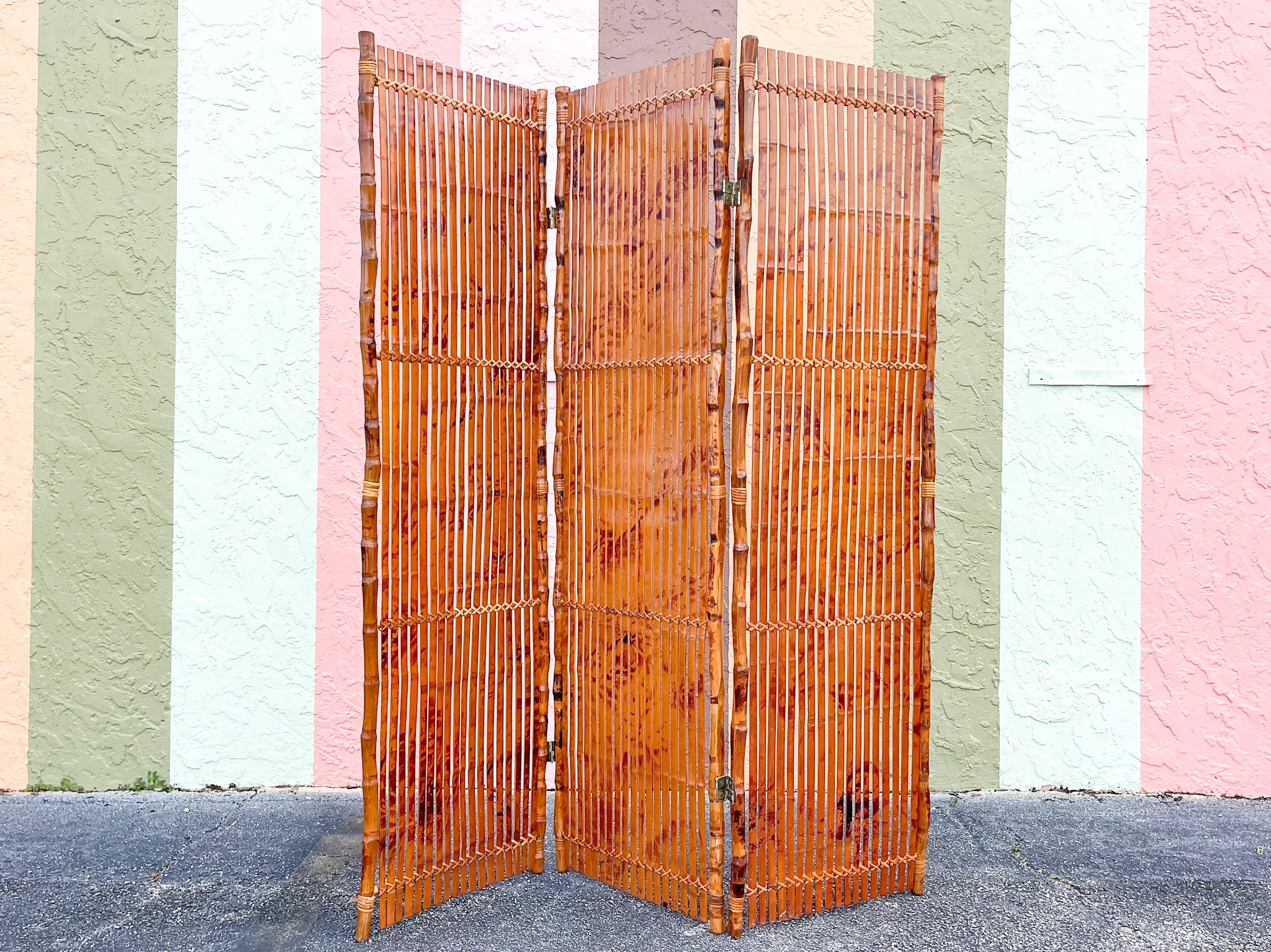 Tortoiseshell Rattan Screen