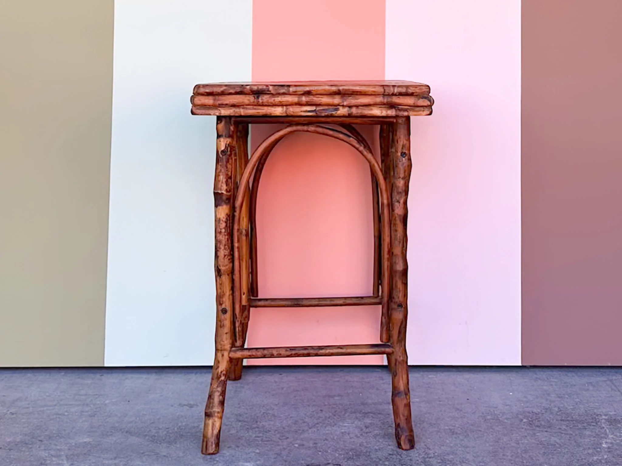 Tortoiseshell Rattan Side Table - Image 2