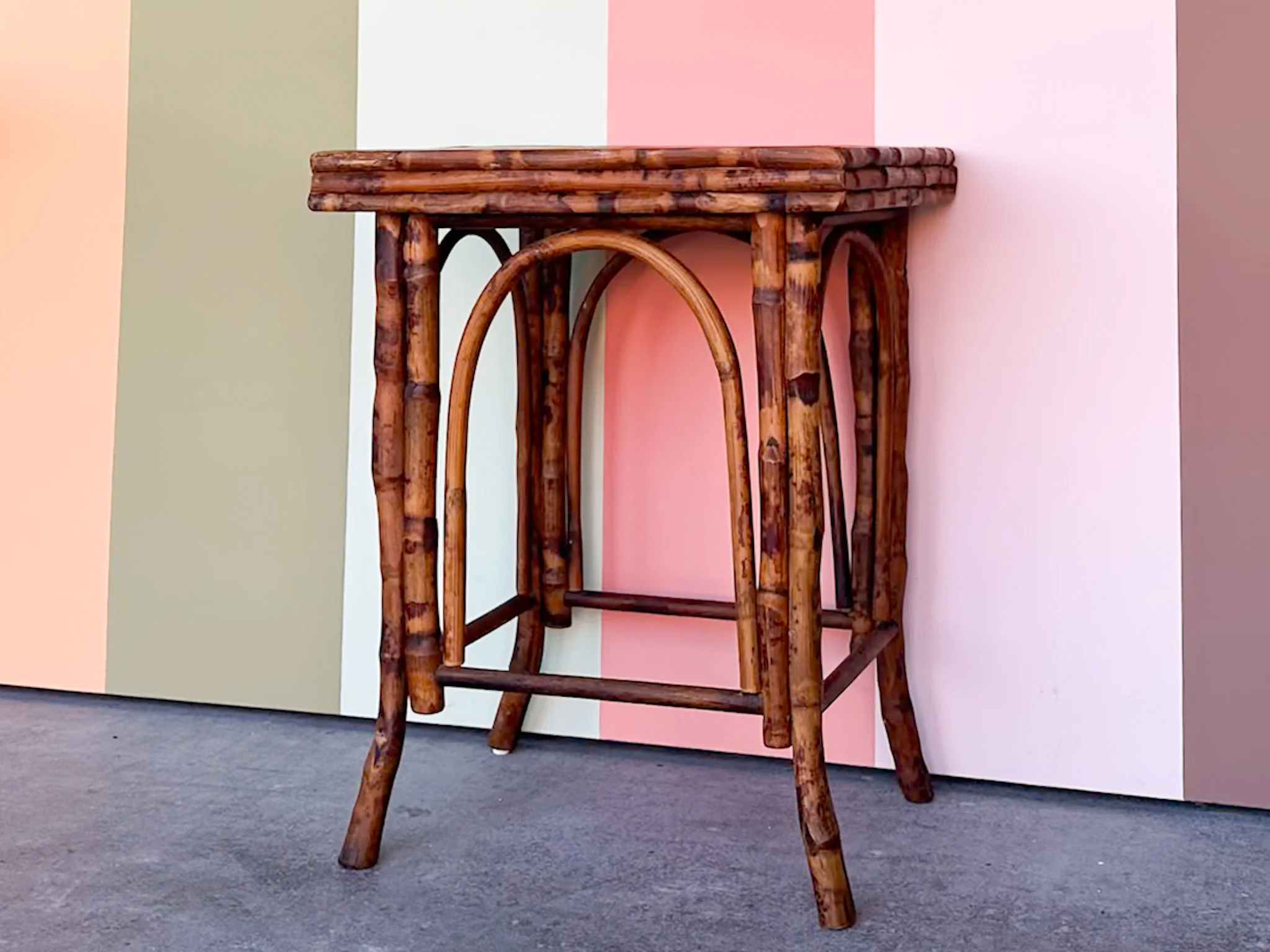 Tortoiseshell Rattan Side Table - Image 3