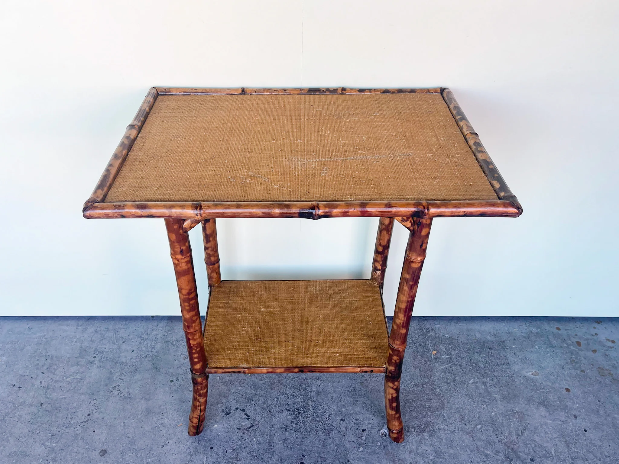 Tortoiseshell Rattan Side Table - Image 2