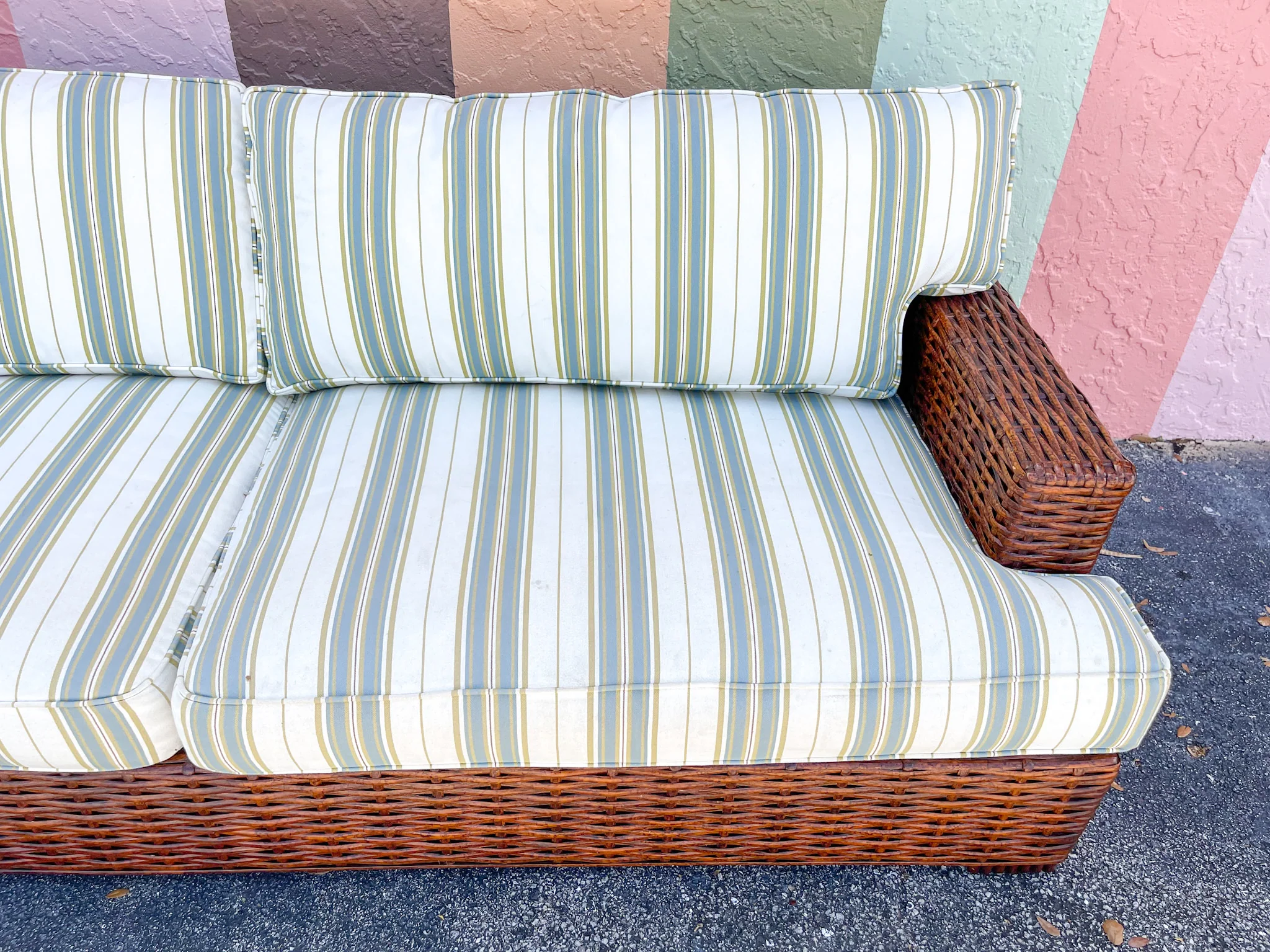 Tortoiseshell Rattan Sofa - Image 3