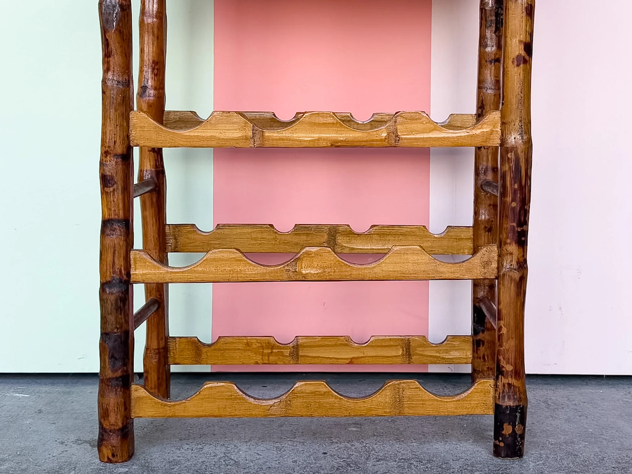 Tortoiseshell Rattan Wine Rack - Image 5