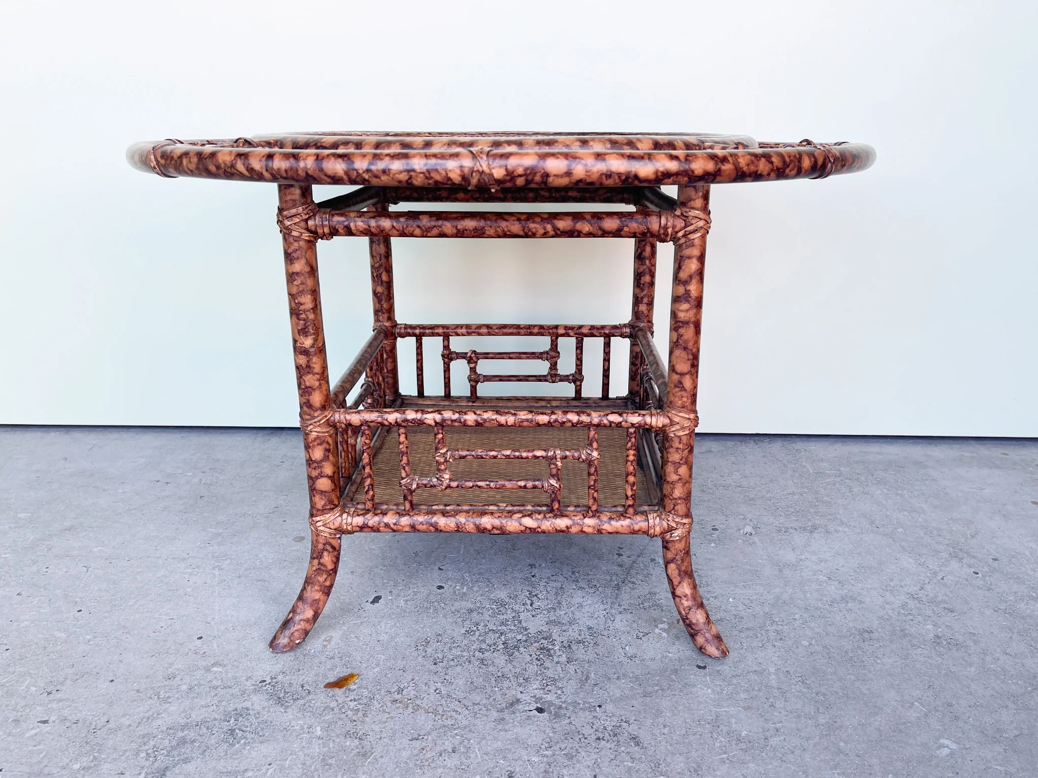 Tortoiseshell Rattan Side Table