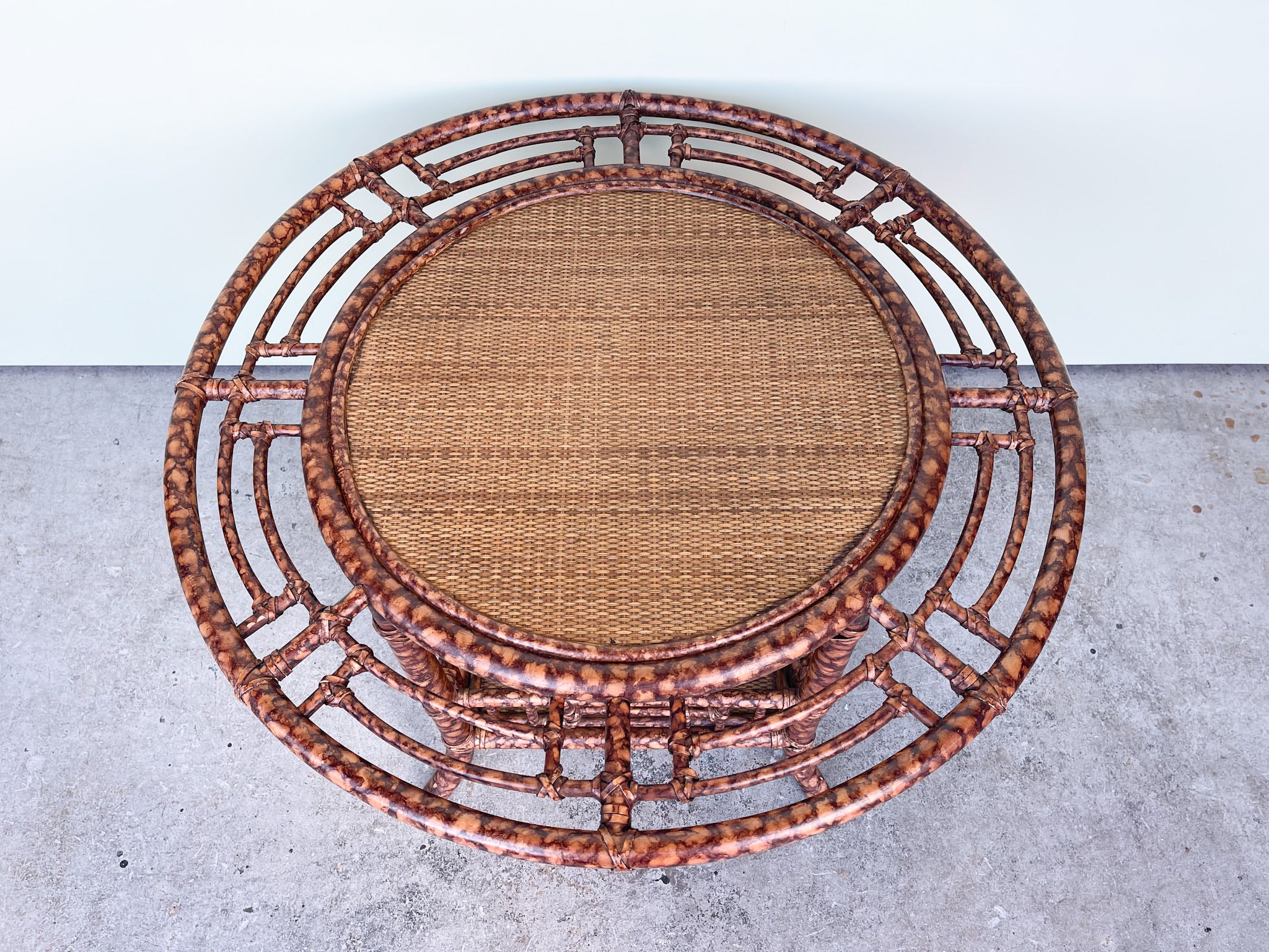 Tortoiseshell Rattan Side Table - Image 3