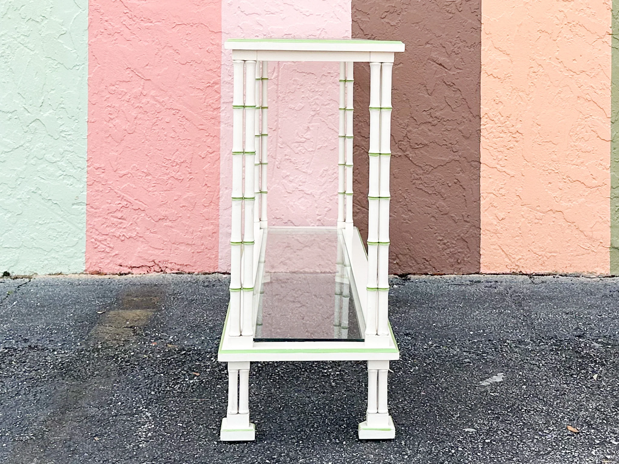 Tri Leg Faux Bamboo Console - Image 2