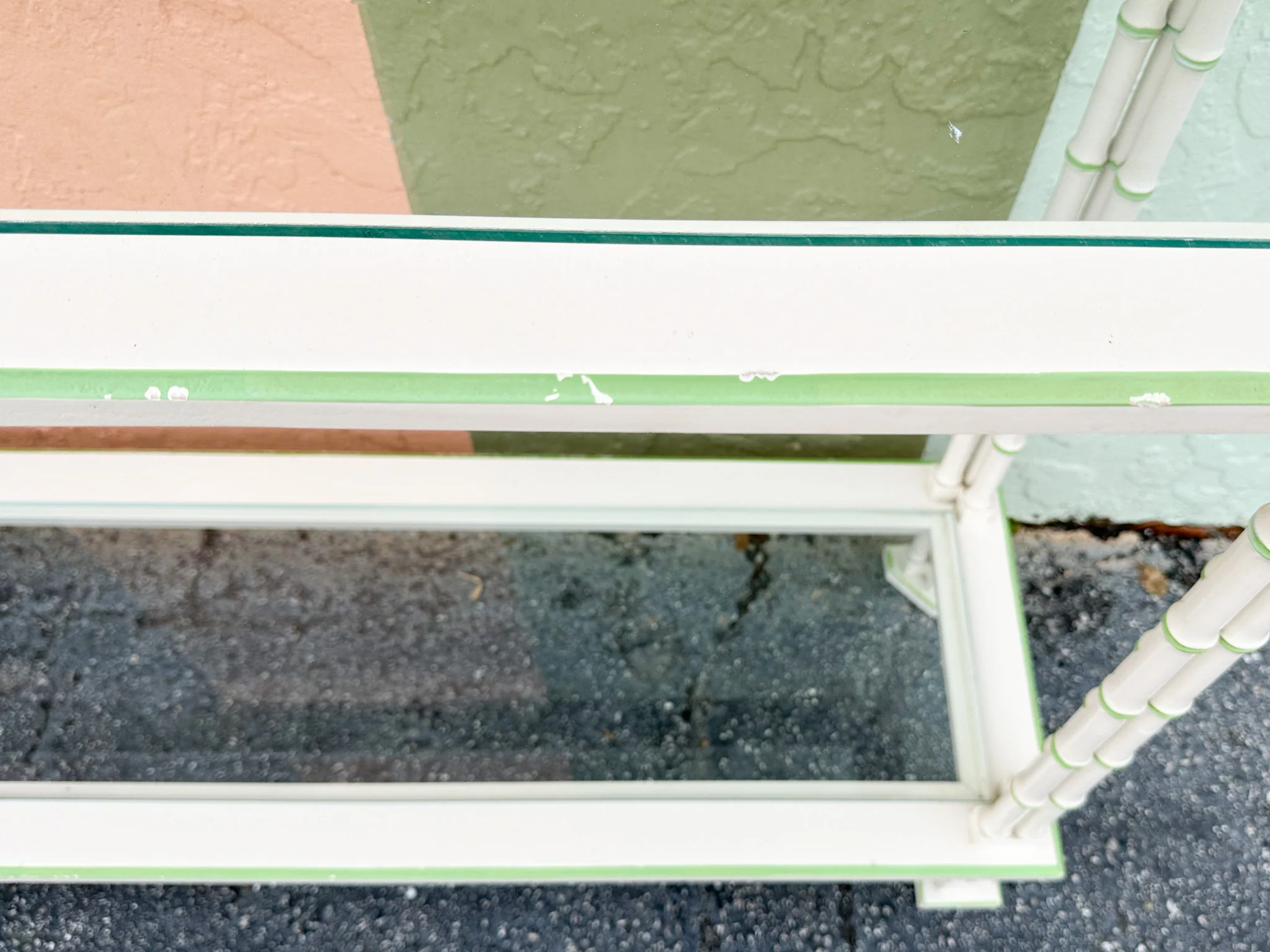 Tri Leg Faux Bamboo Console - Image 3