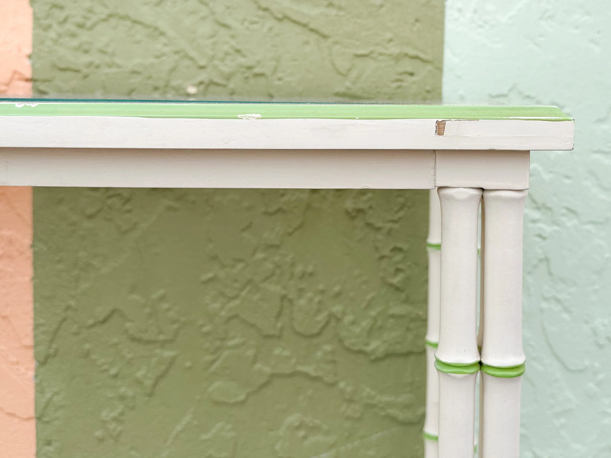 Tri Leg Faux Bamboo Console - Image 4