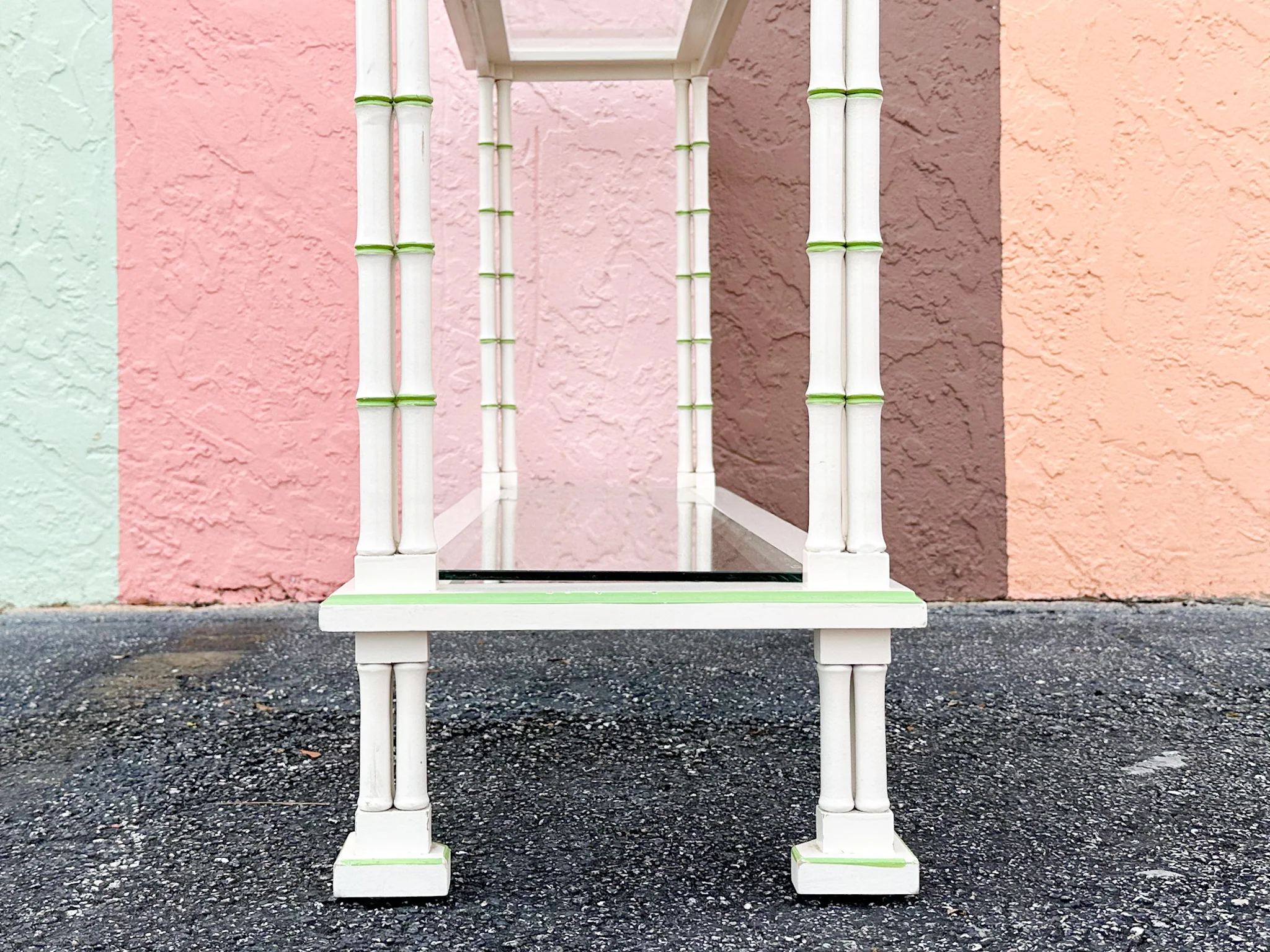 Tri Leg Faux Bamboo Console - Image 8