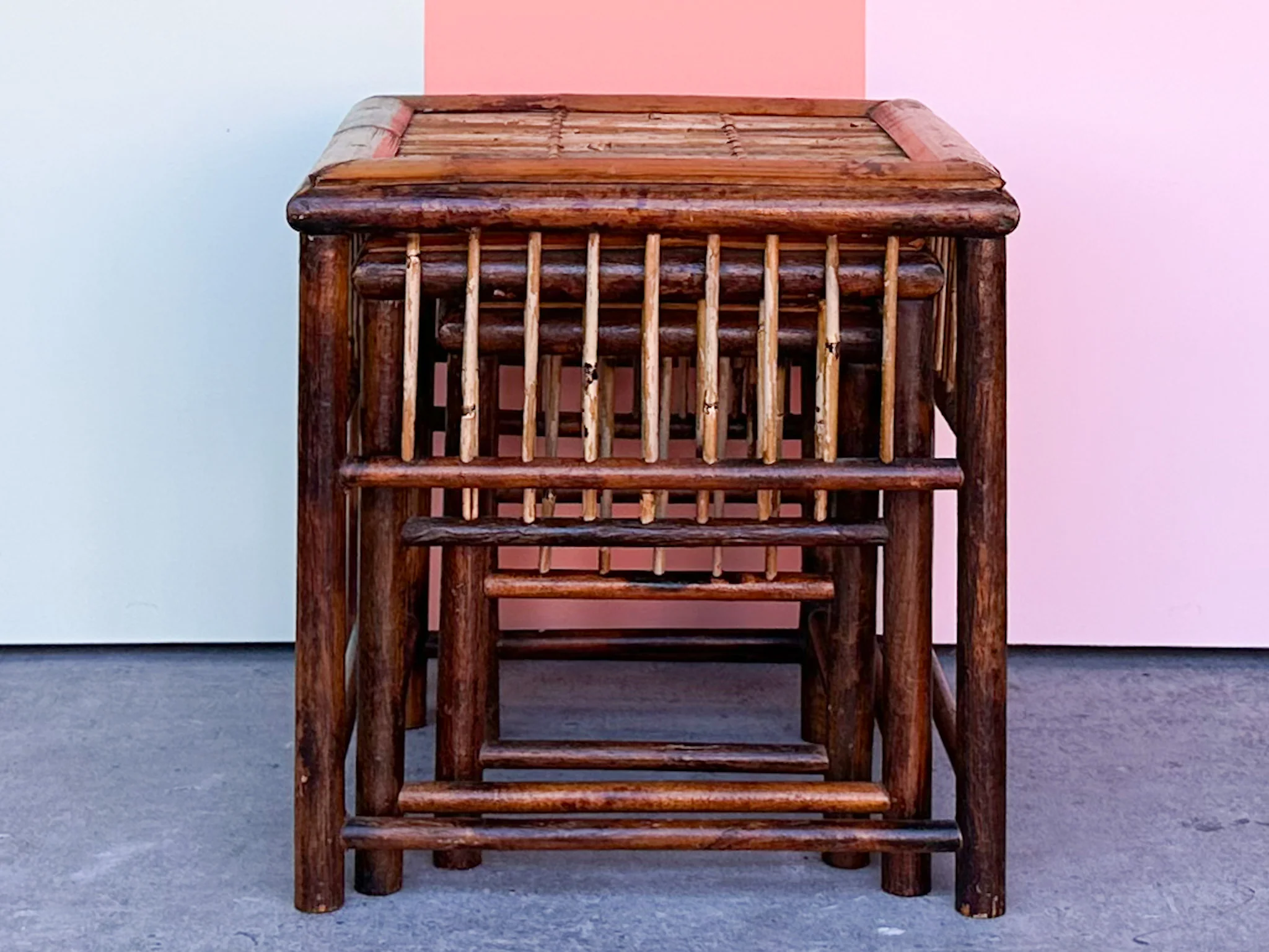 Trio of Bamboo Nesting Tables - Image 7