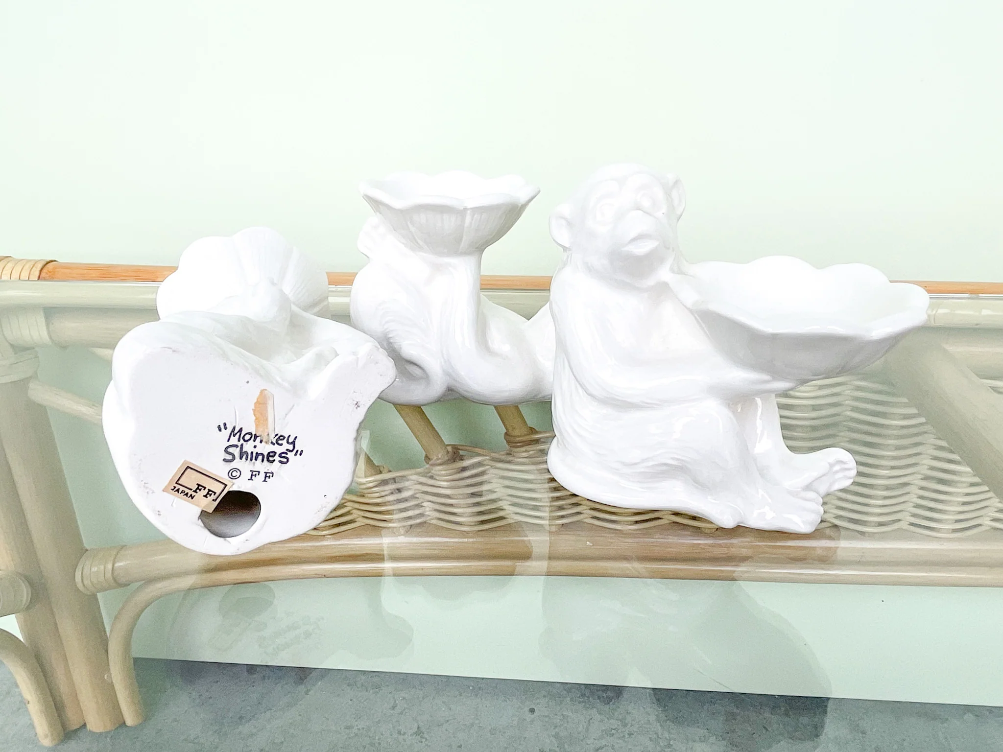Trio of Fitz and Floyd Monkey Votive Holders - Image 5