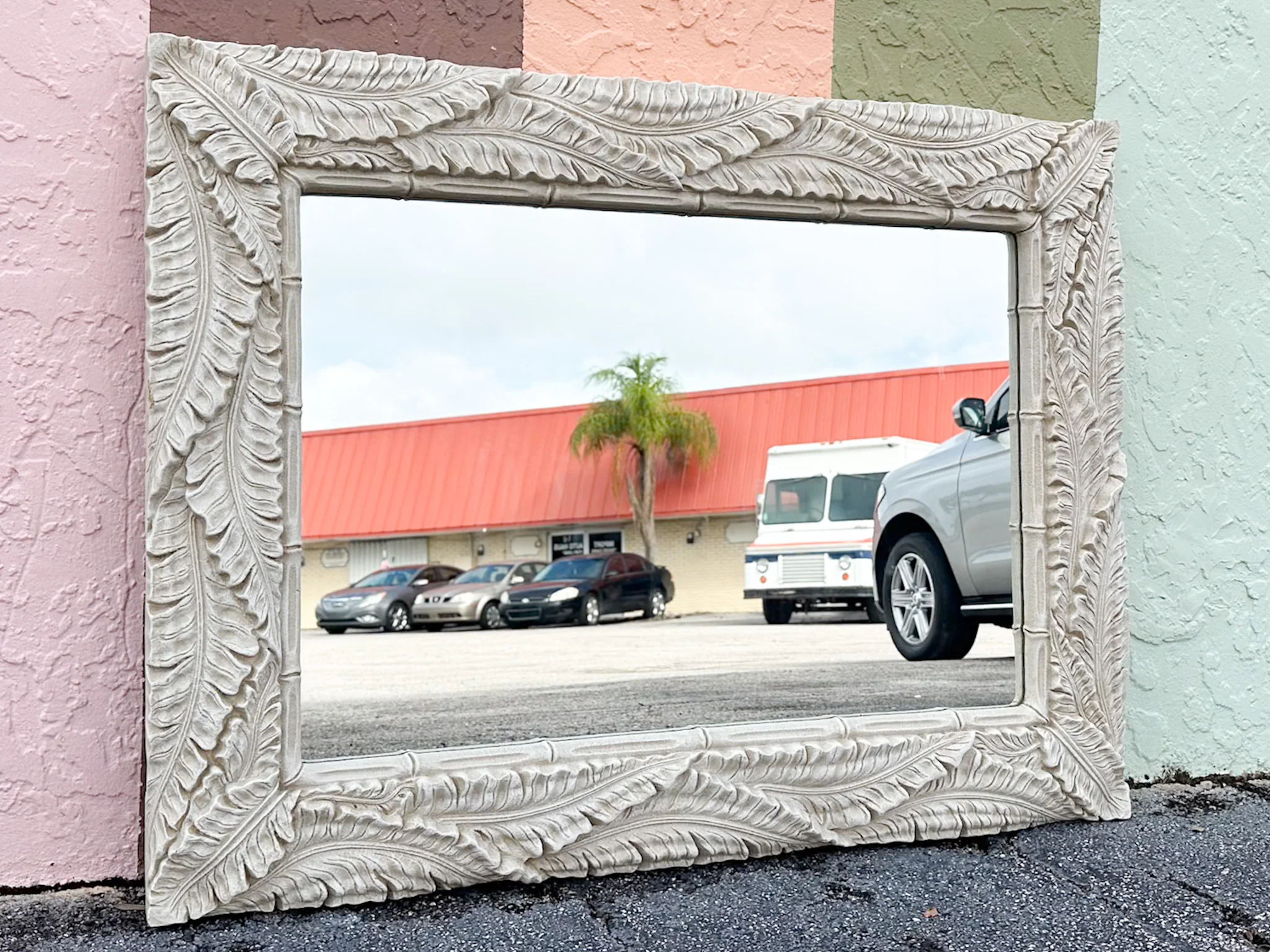 Tropical Chic Palm Leaf Mirror - Image 2