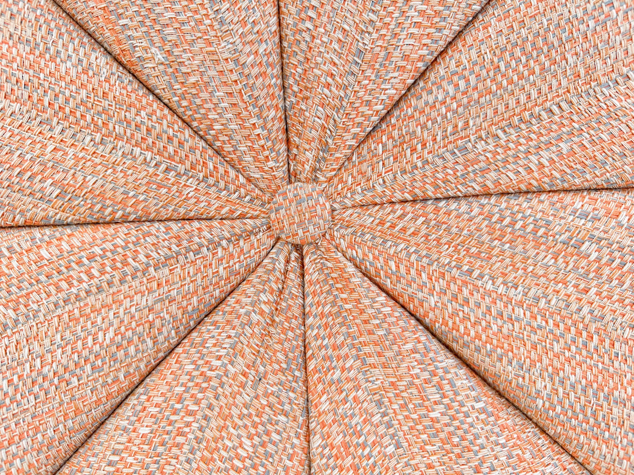 Tufted Peach Upholstered Ottoman - Image 4