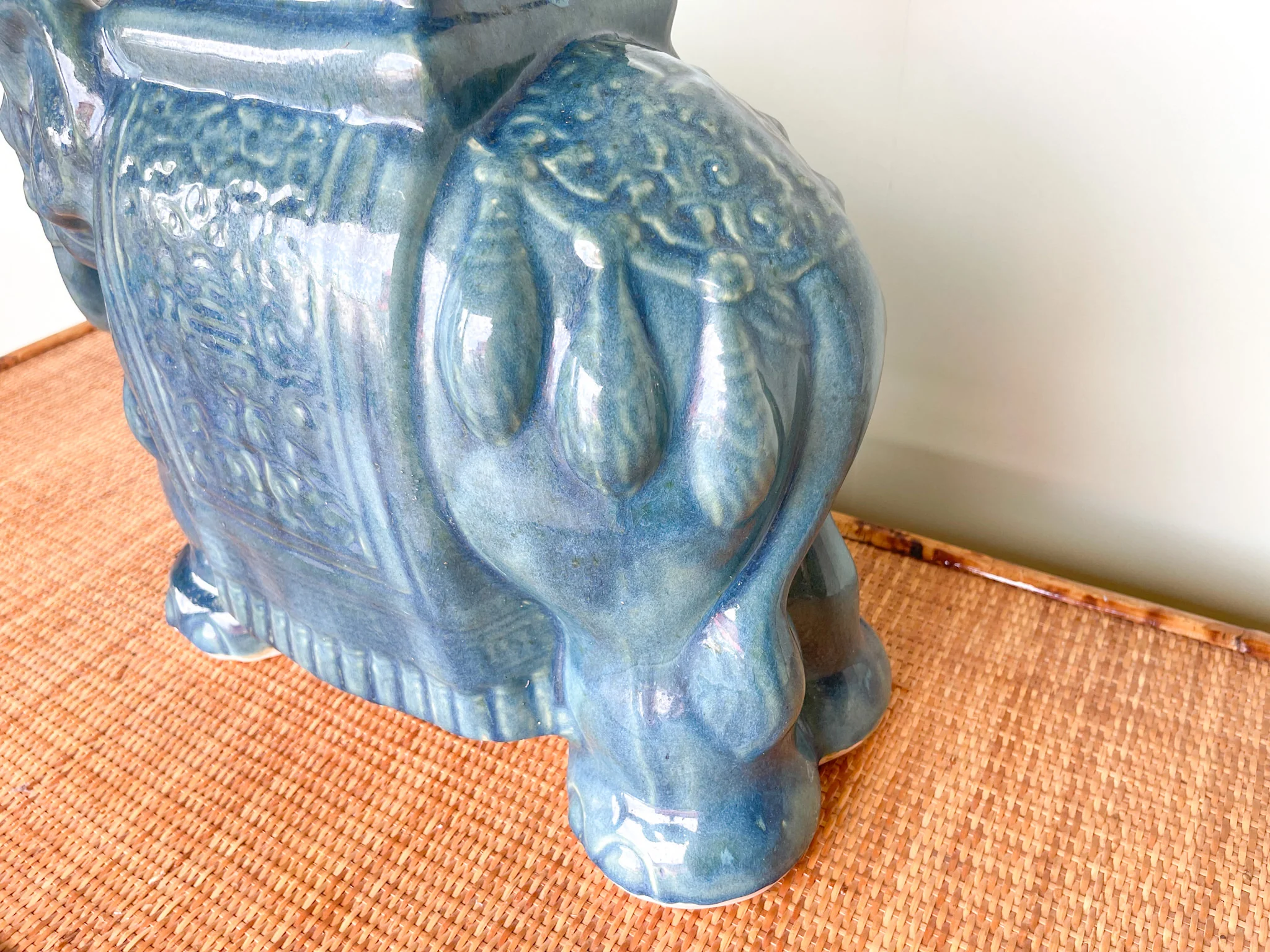 Turquoise Elephant Garden Seat - Image 6