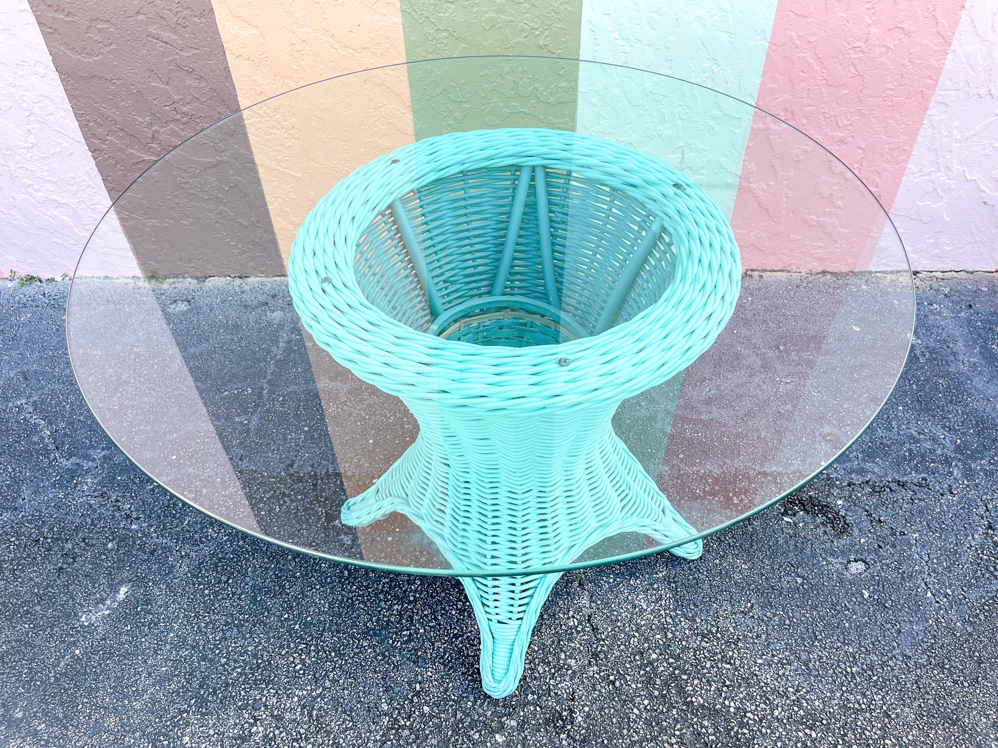 Twisted Turquoise Rattan Breakfast Set - Image 3