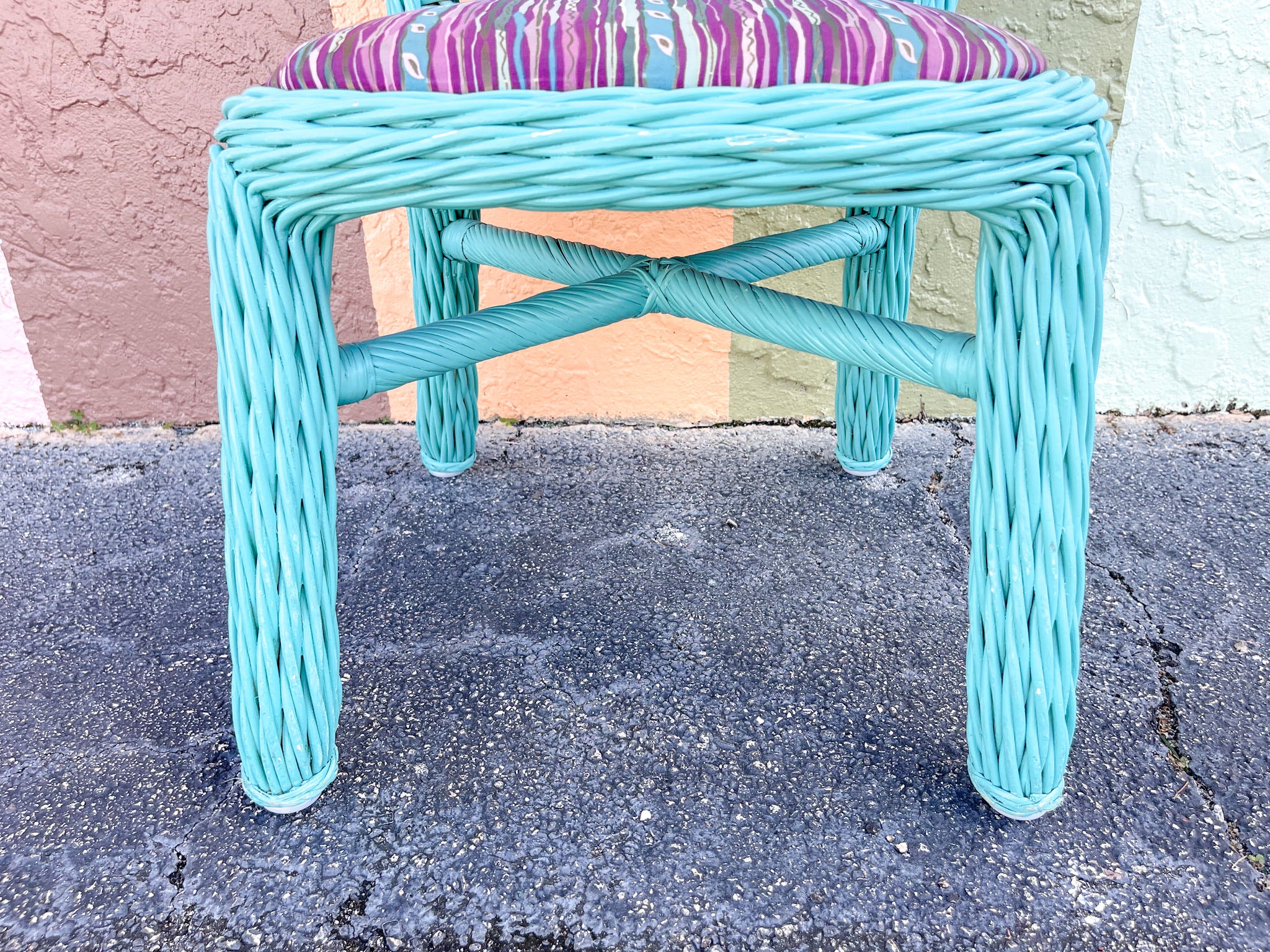 Twisted Turquoise Rattan Breakfast Set - Image 8