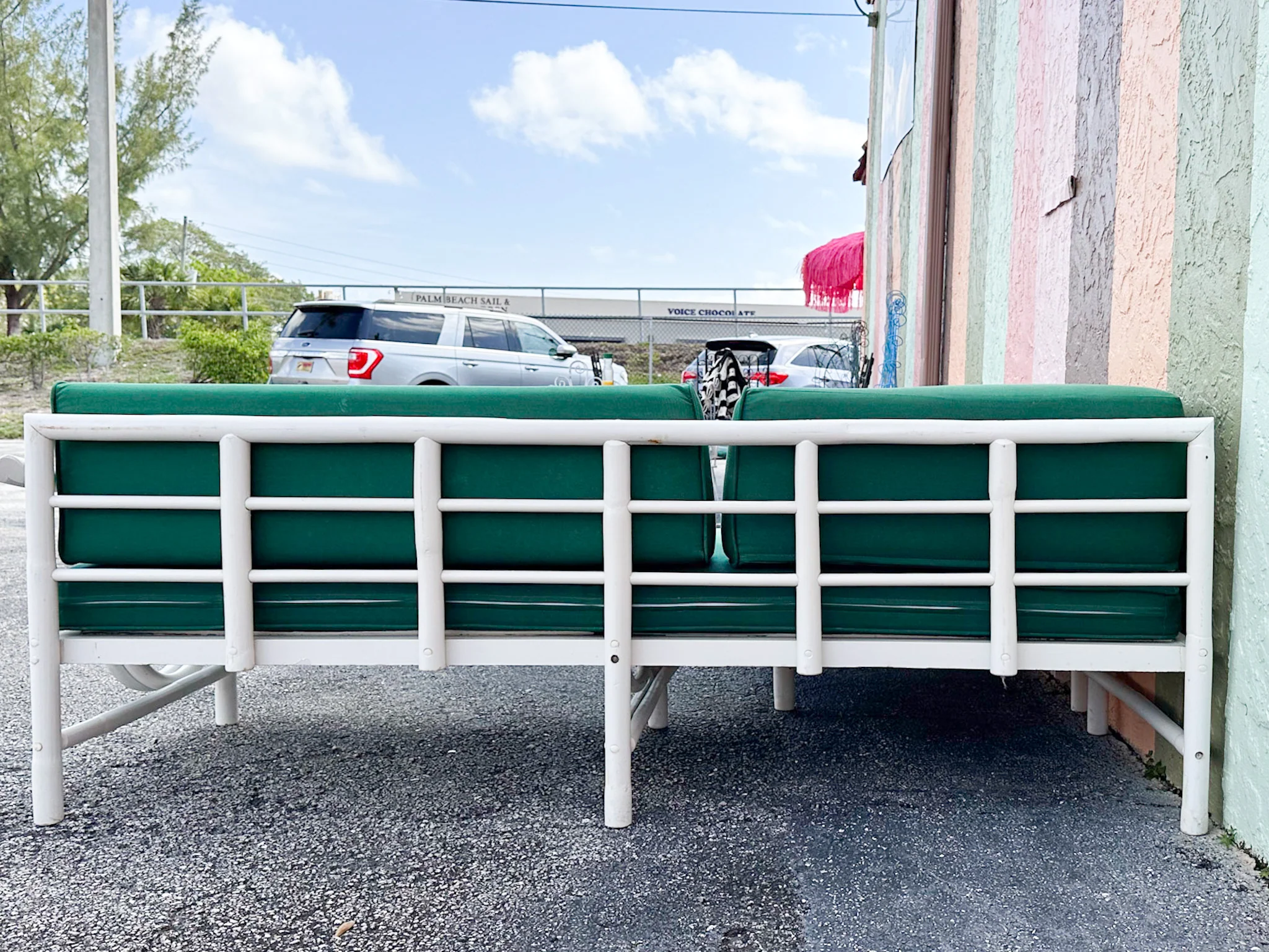 Two Part L Shaped Rattan Sofa - Image 17