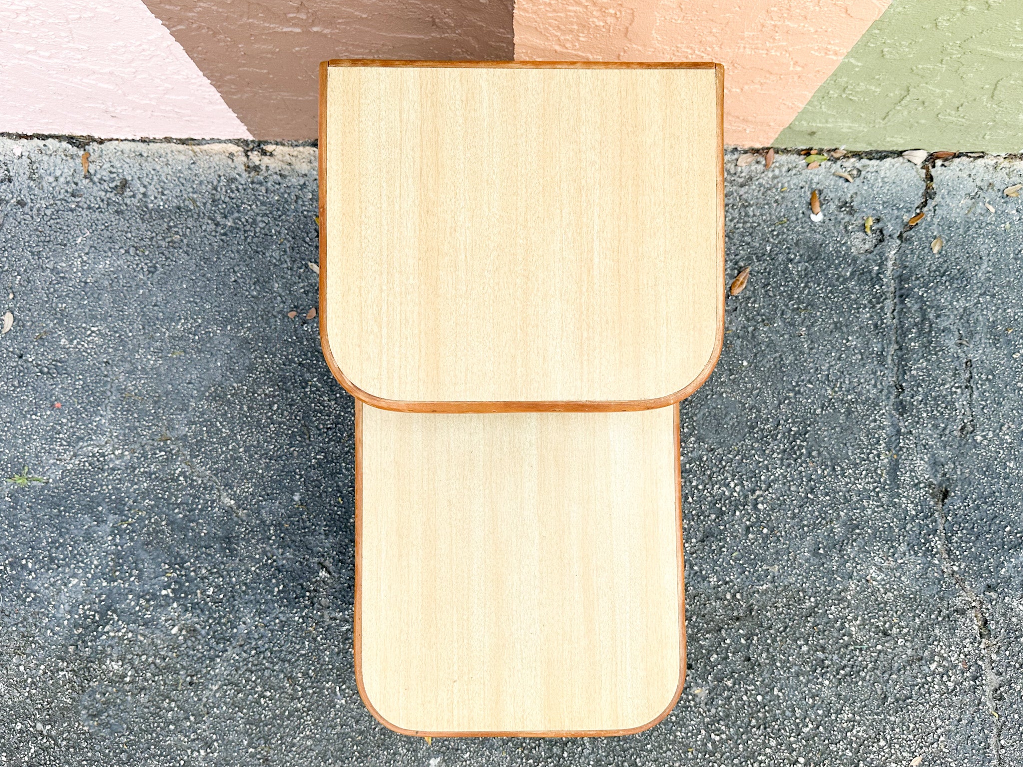 Two Tier Rattan Side Table with Laminate Top - Image 2