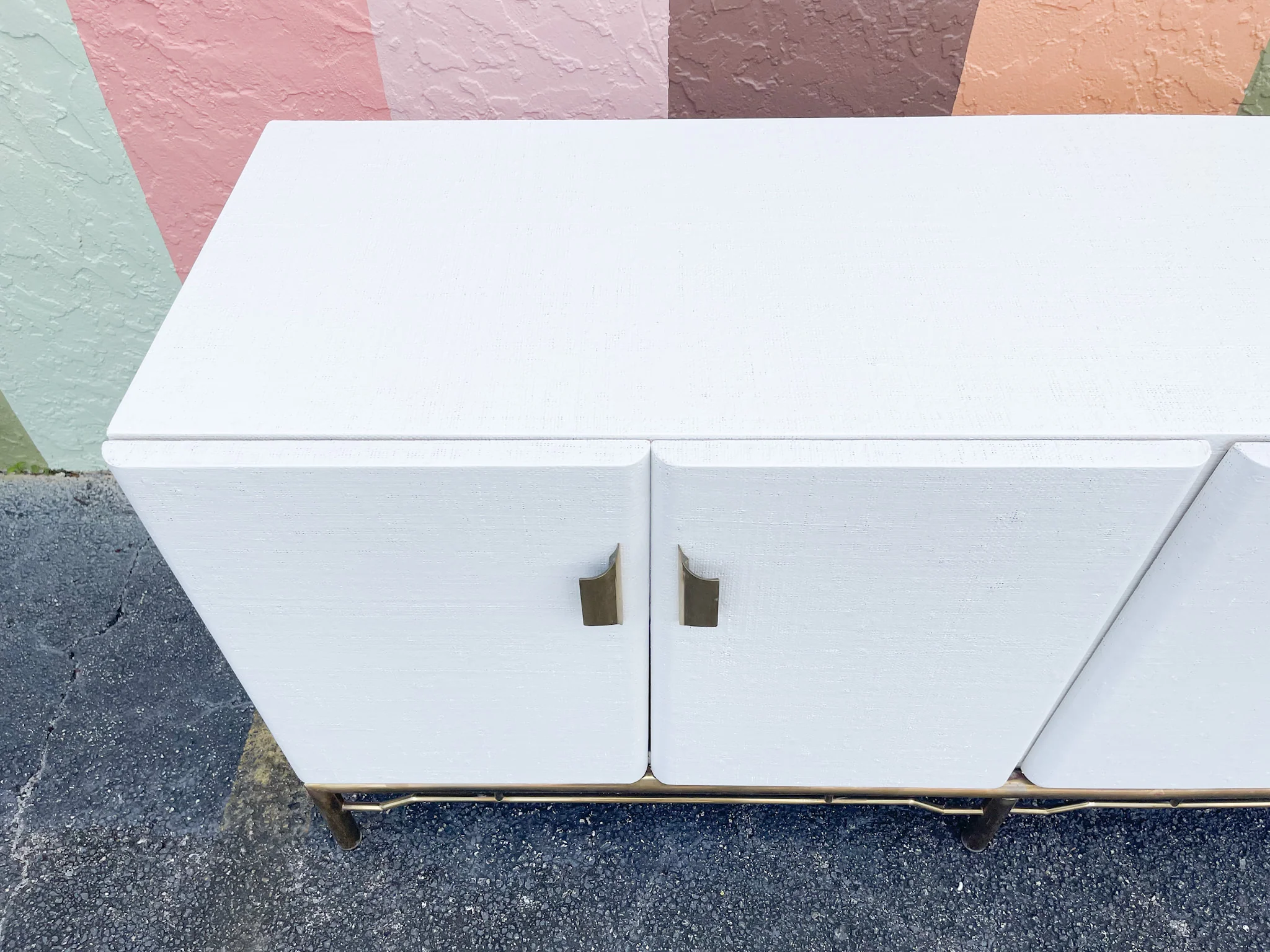 Linen Wrapped Mastercraft Credenza - Image 10
