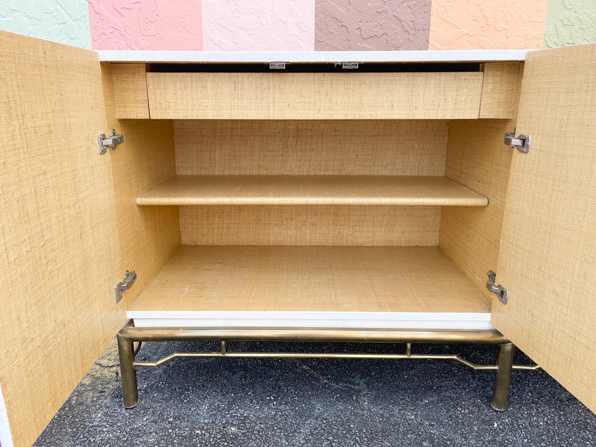 Linen Wrapped Mastercraft Credenza - Image 5