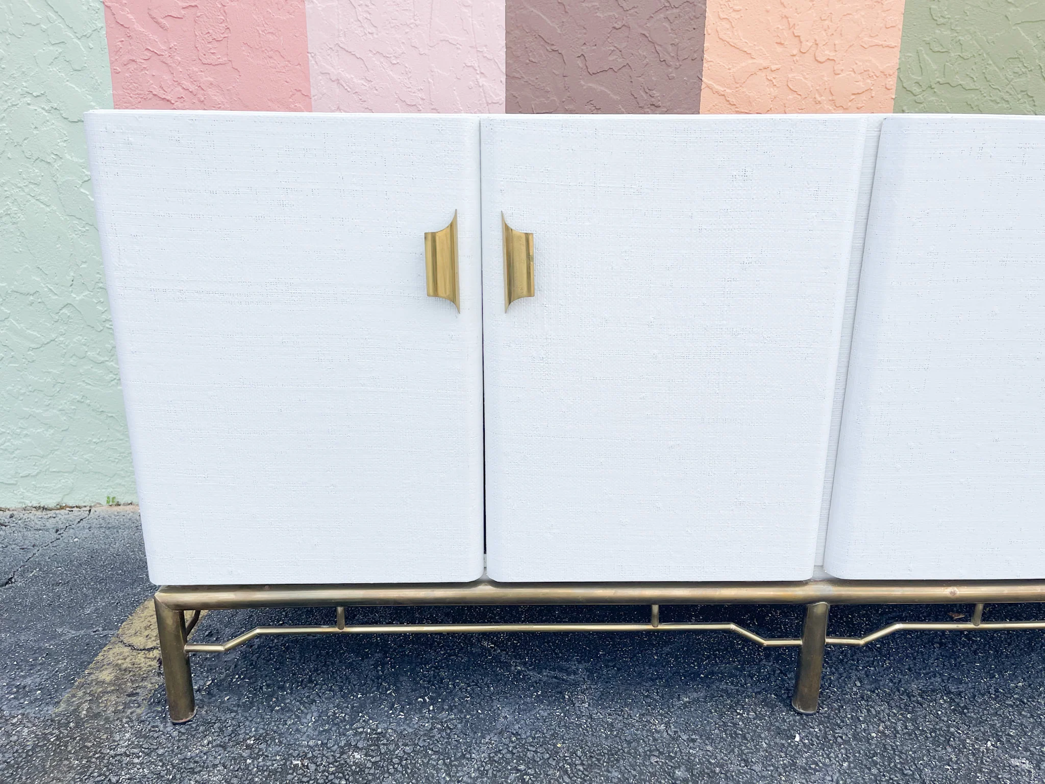 Linen Wrapped Mastercraft Credenza - Image 6