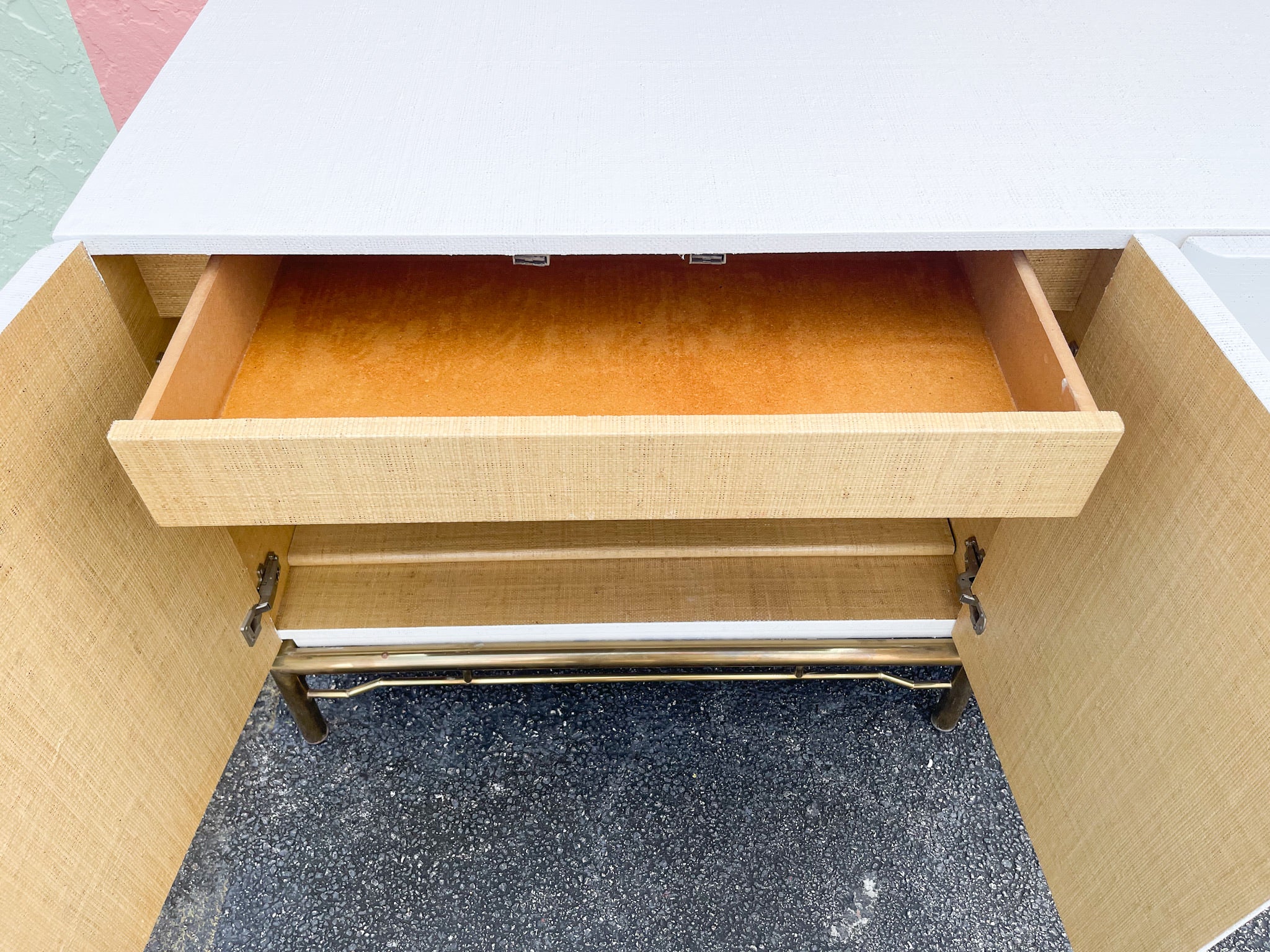 Linen Wrapped Mastercraft Credenza - Image 7