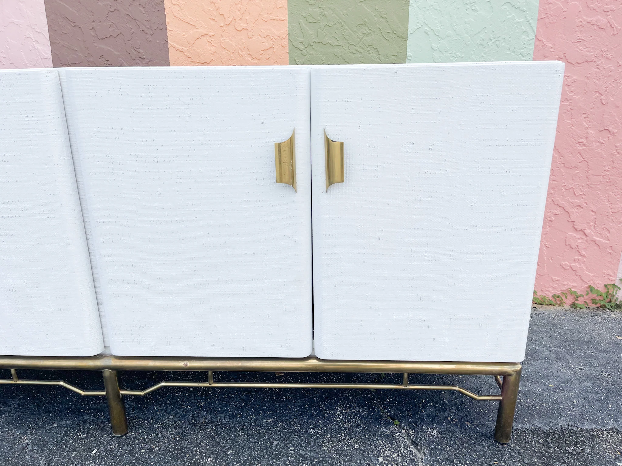 Linen Wrapped Mastercraft Credenza - Image 8