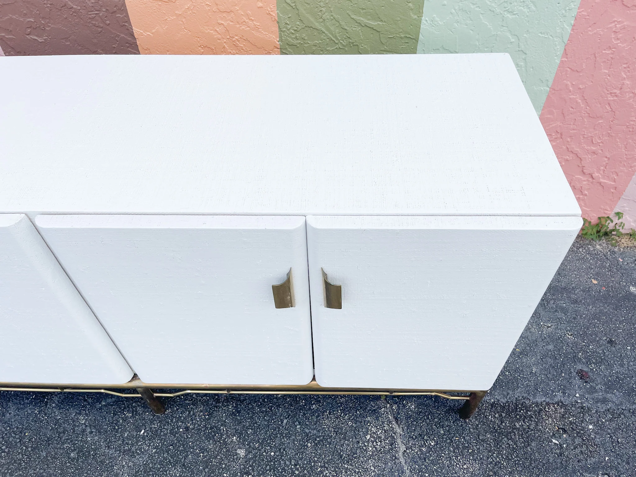 Linen Wrapped Mastercraft Credenza - Image 9