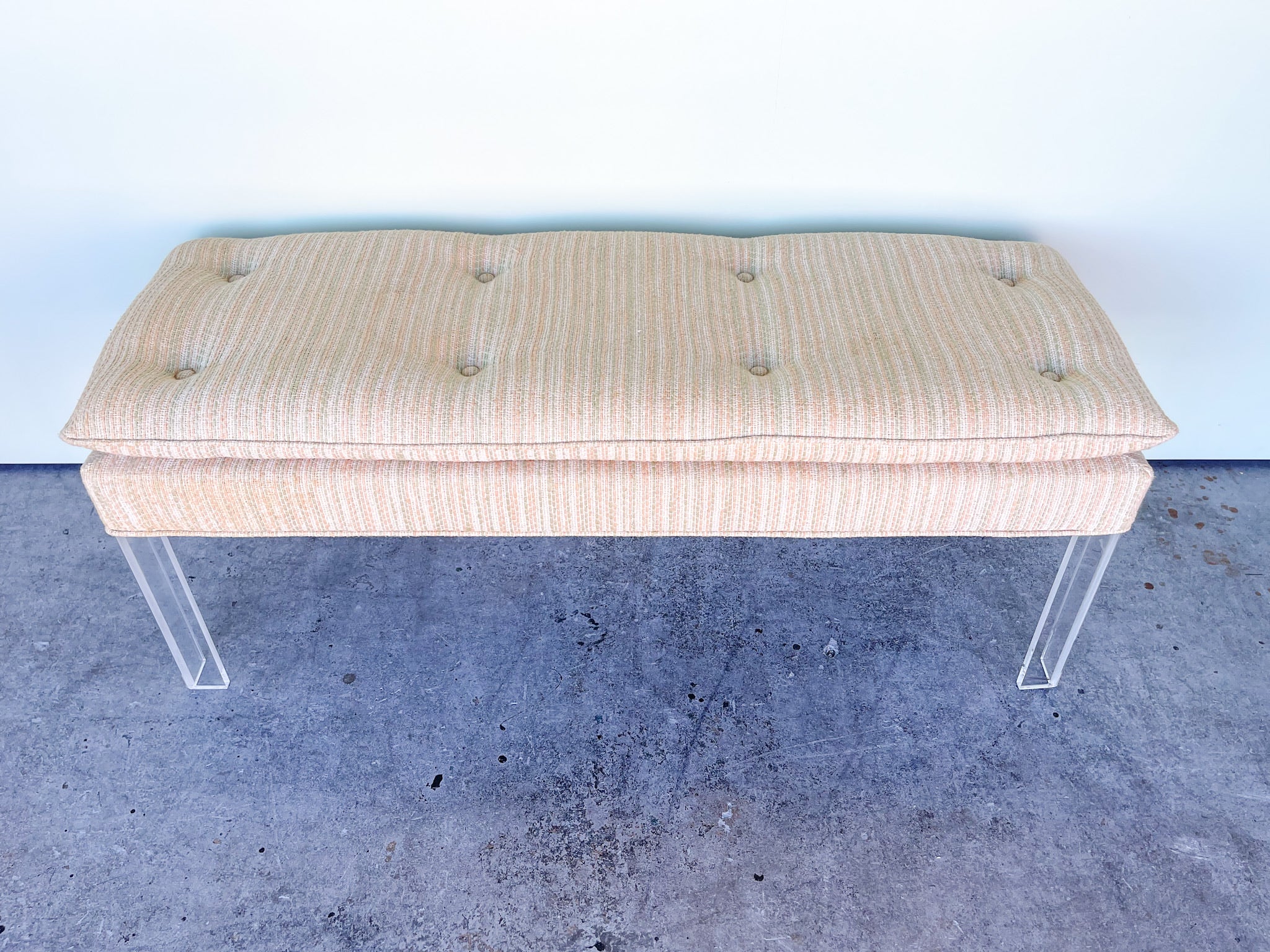 Lucite Upholstered Bench - Image 2