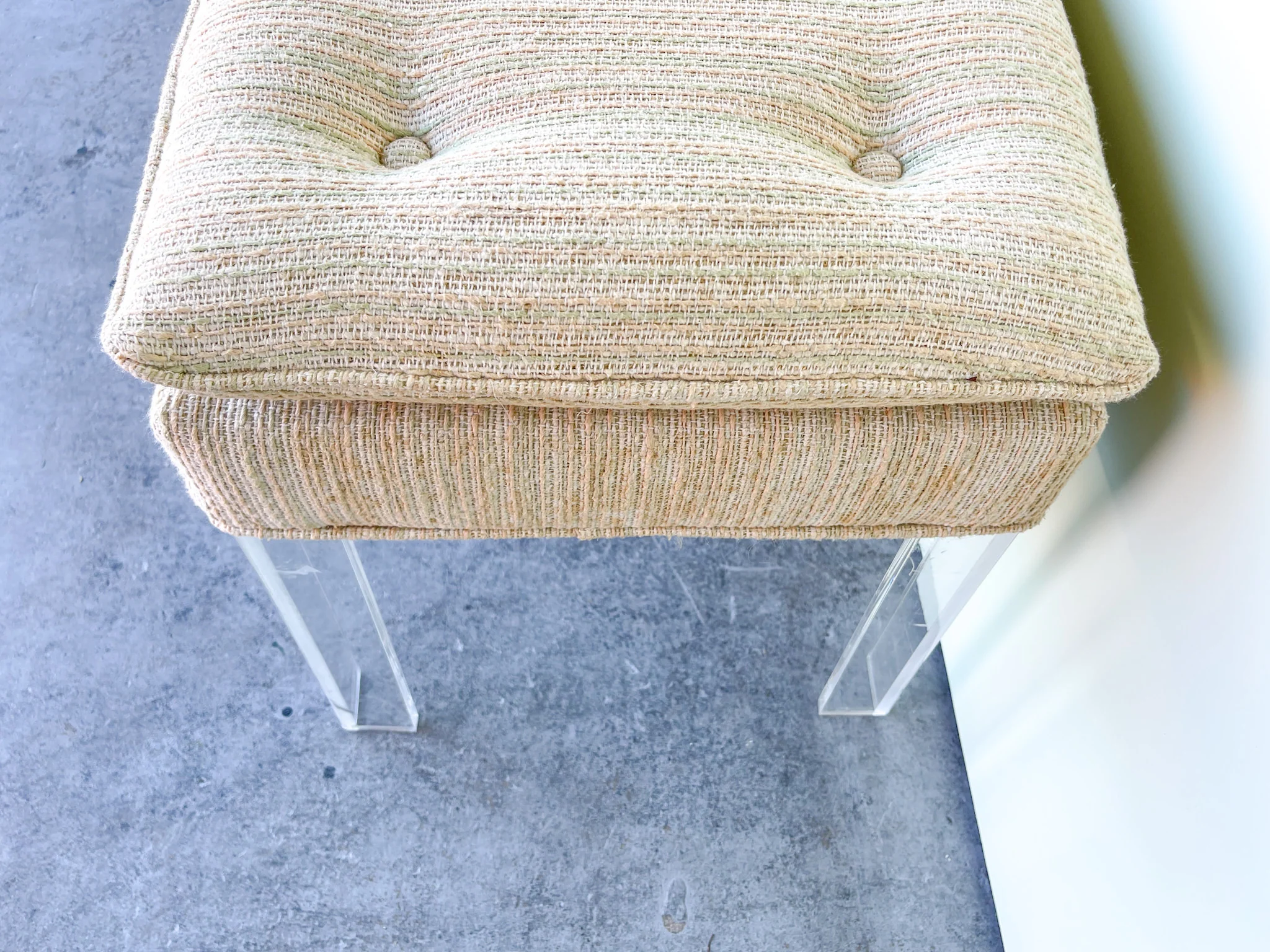 Lucite Upholstered Bench - Image 4
