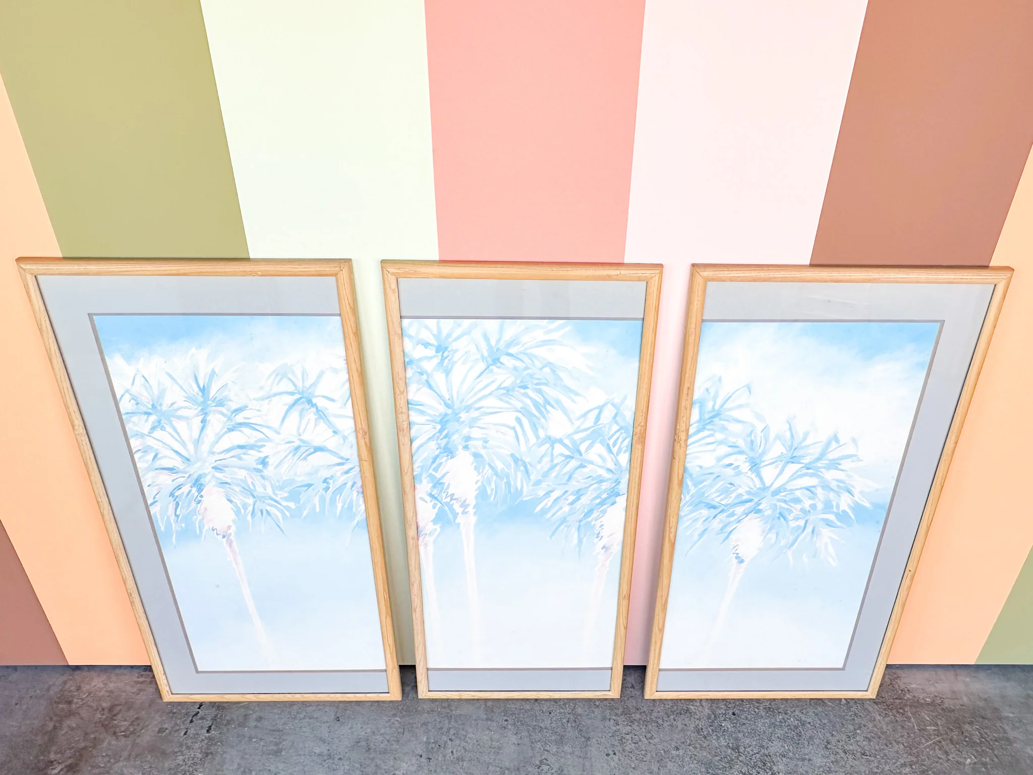 Watercolor Palm Tree Triptych - Image 3