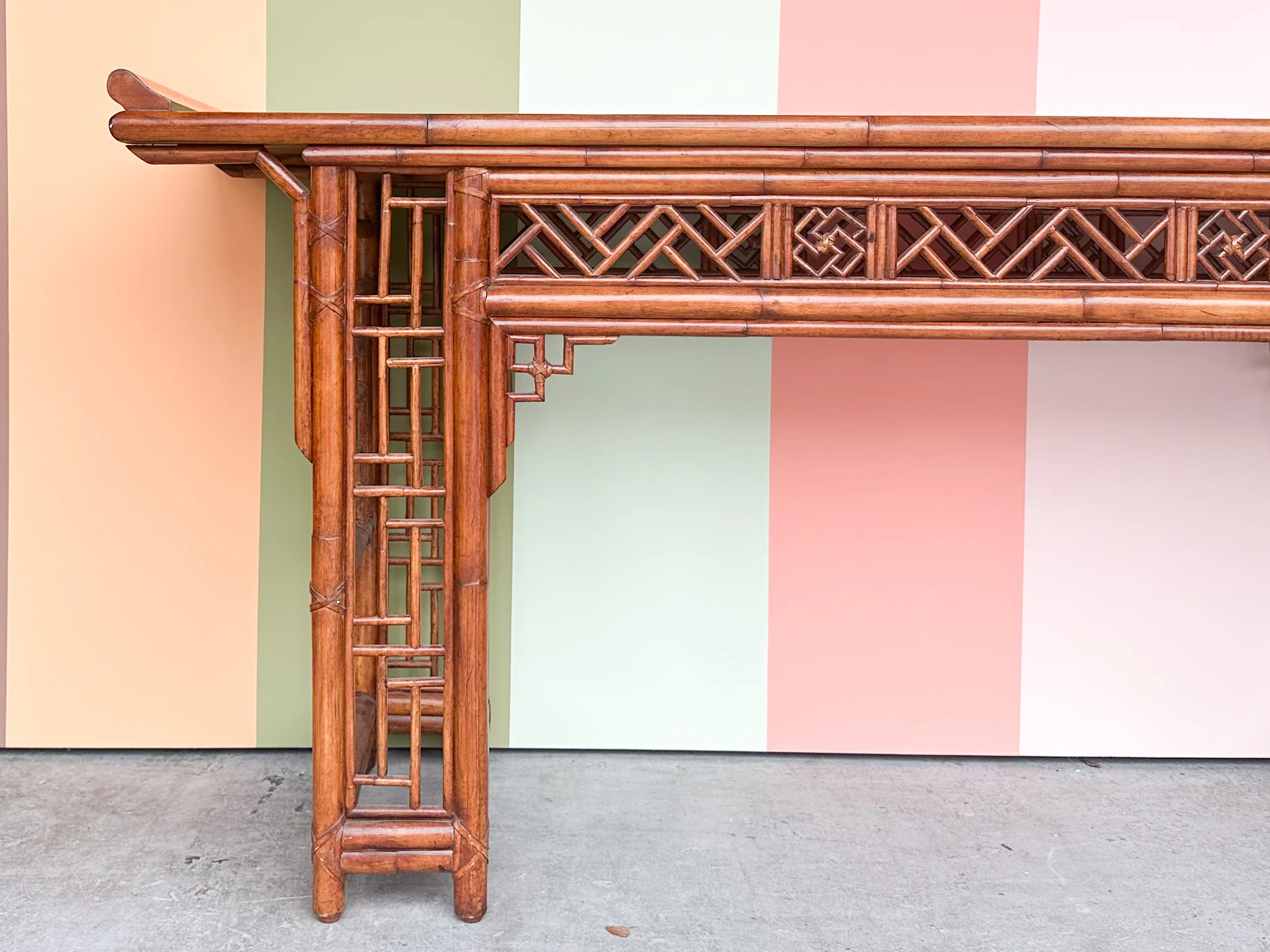 West Indies Style Rattan Console - Image 4