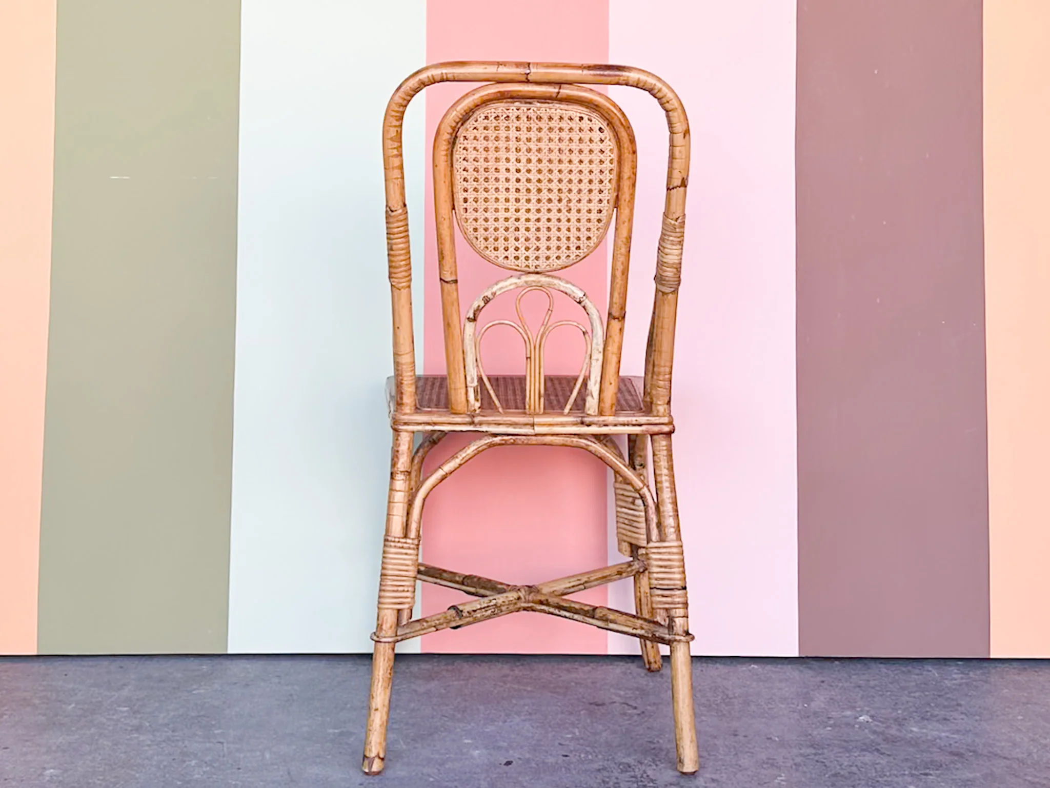 Whimsical Rattan and Cane Desk Chair - Image 3