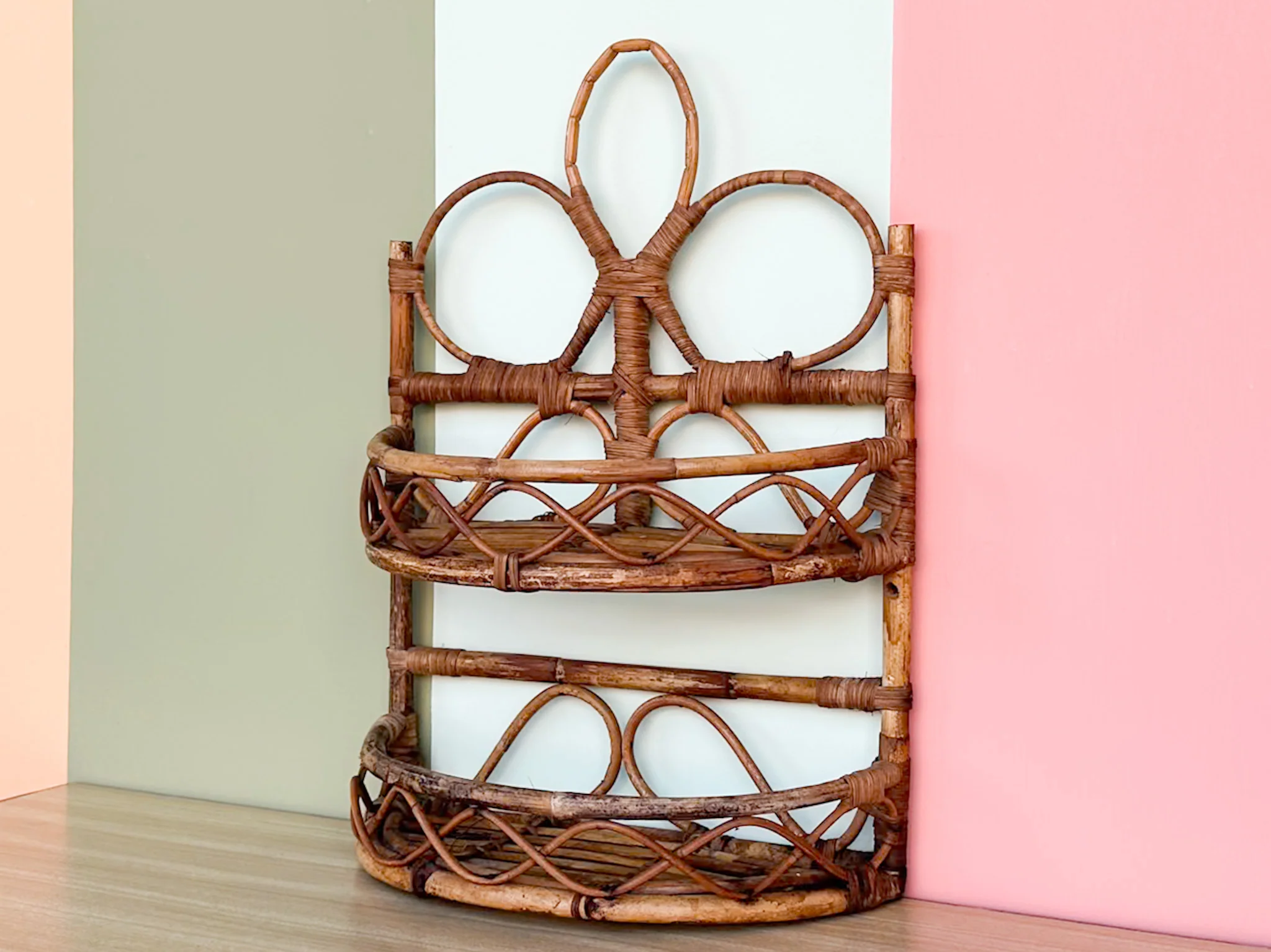 Whimsical Rattan Wall Shelf - Image 5