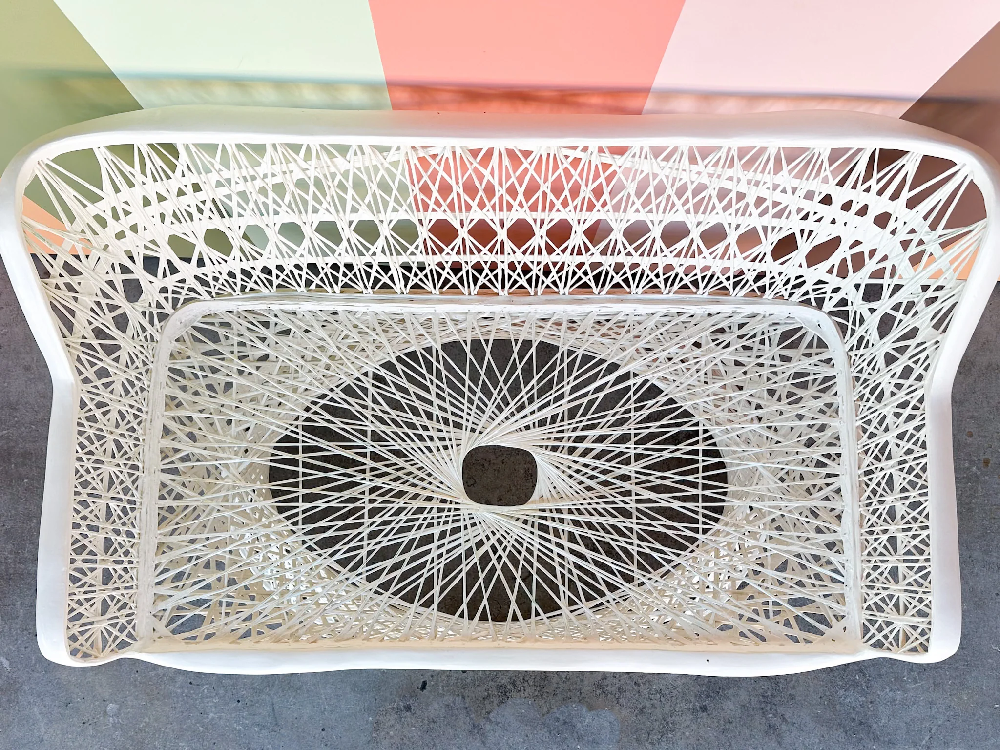 White Webspun Loveseat - Image 5