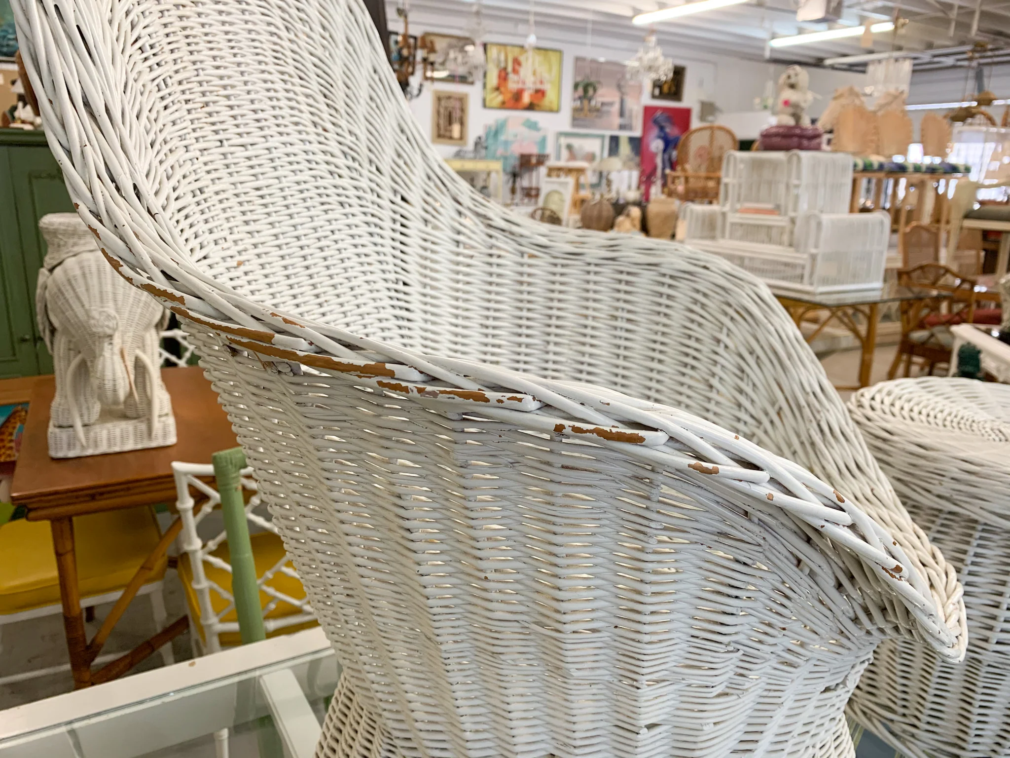 Wicker Chair and Side Table - Image 4