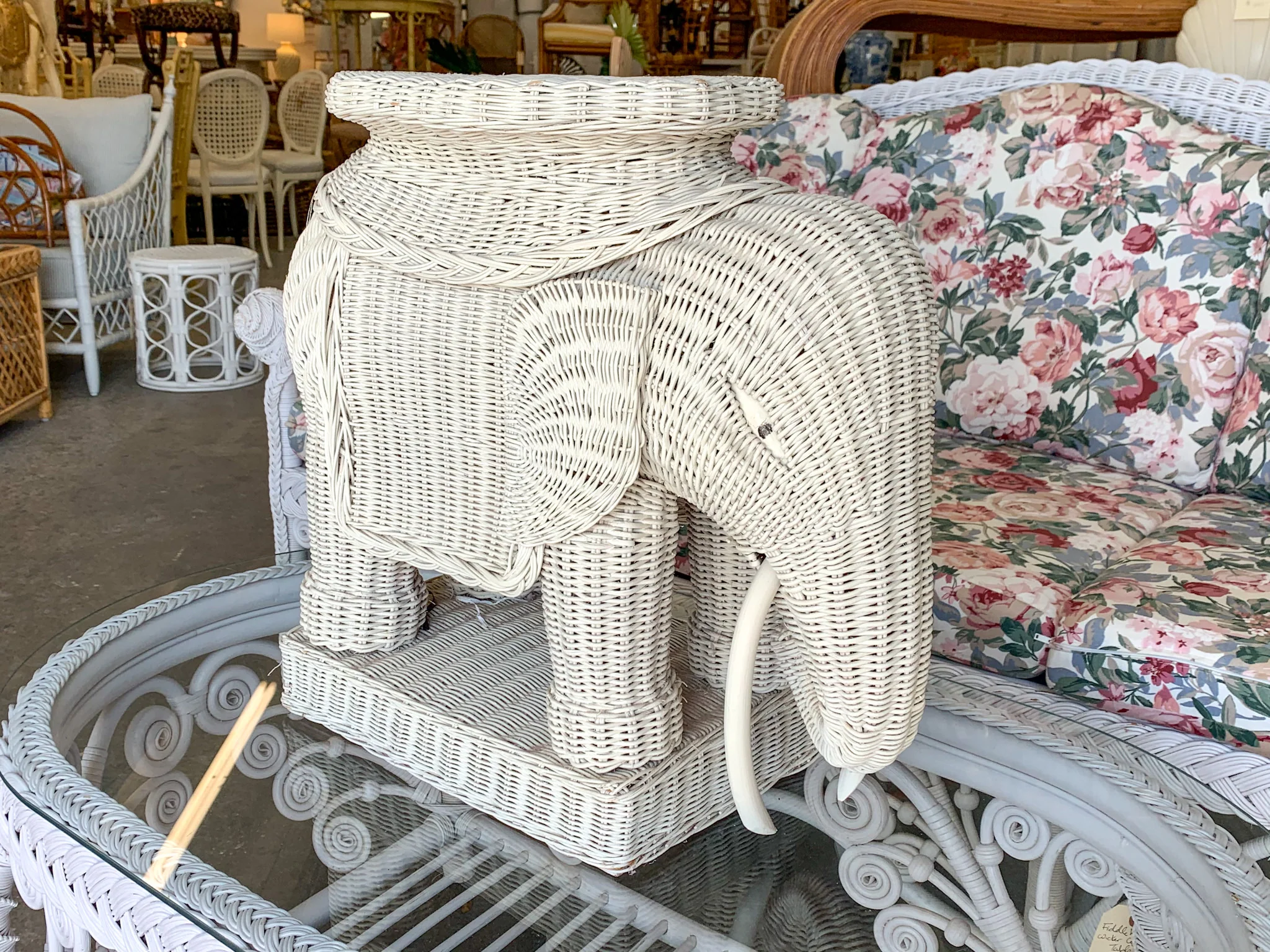 Wicker Elephant Garden Seat - Image 4