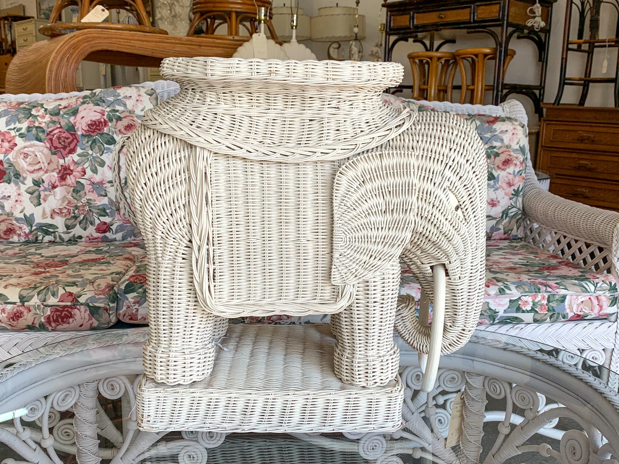 Wicker Elephant Garden Seat - Image 5