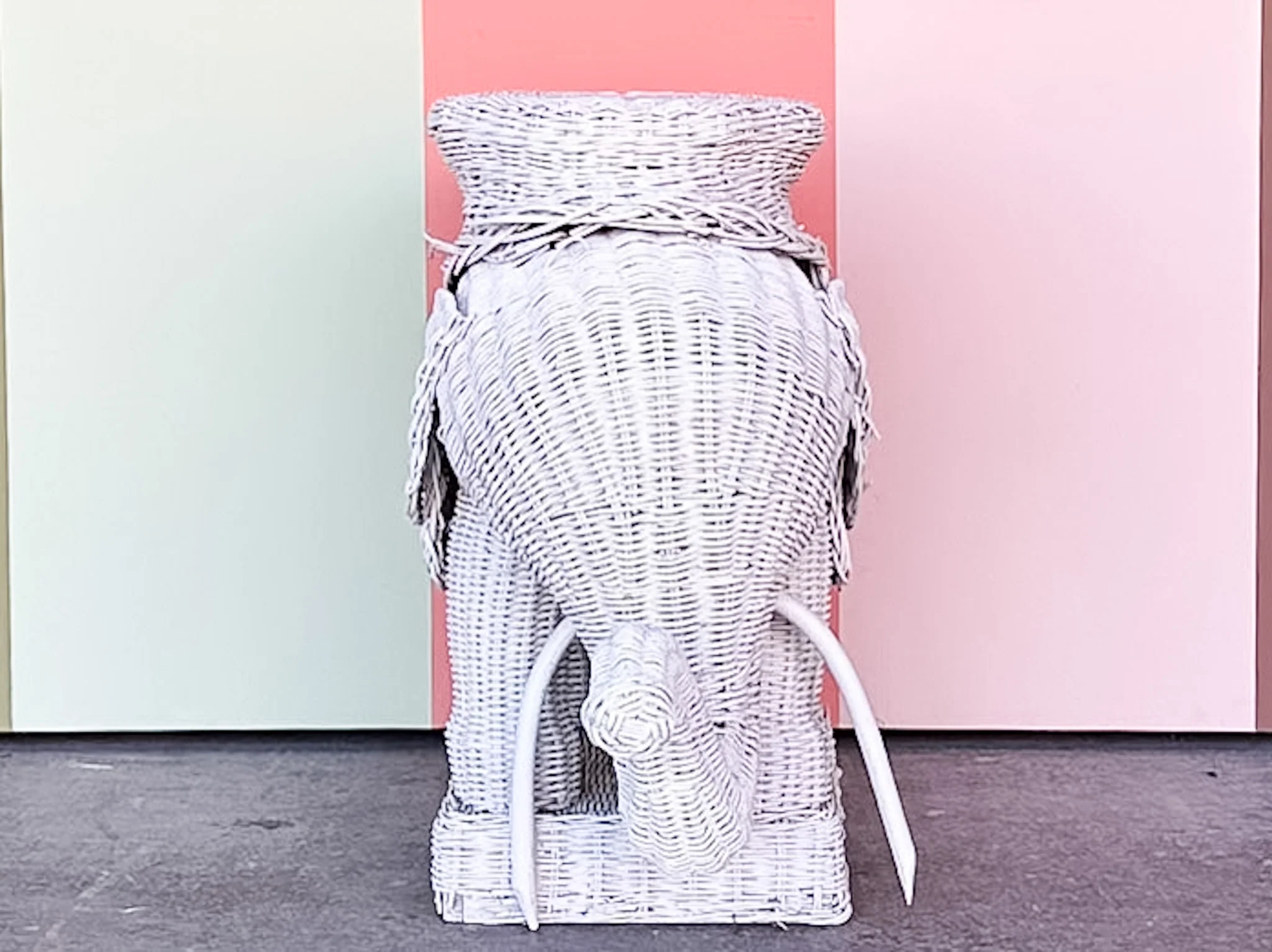 Wicker Elephant Garden Seat - Image 4