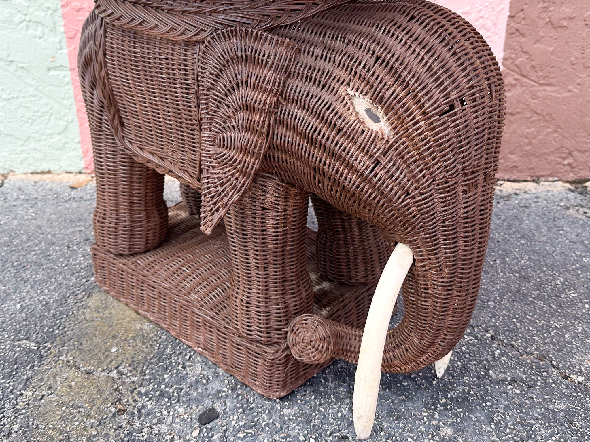 Wicker Elephant Garden Seat - Image 2