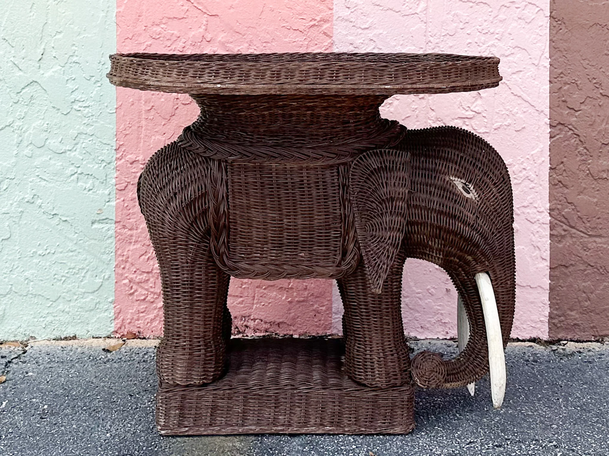 Wicker Elephant Garden Seat - Image 4