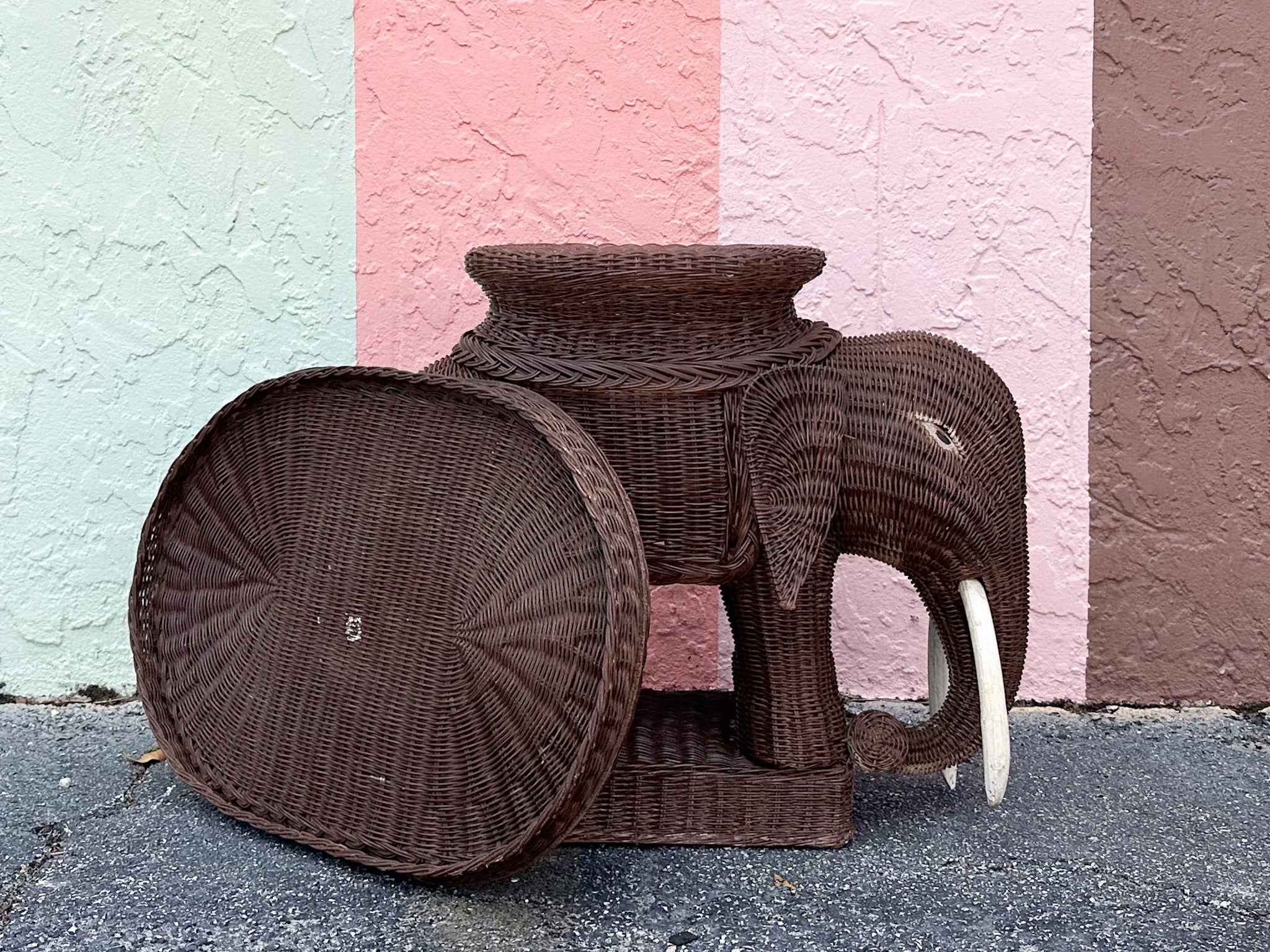 Wicker Elephant Garden Seat - Image 5