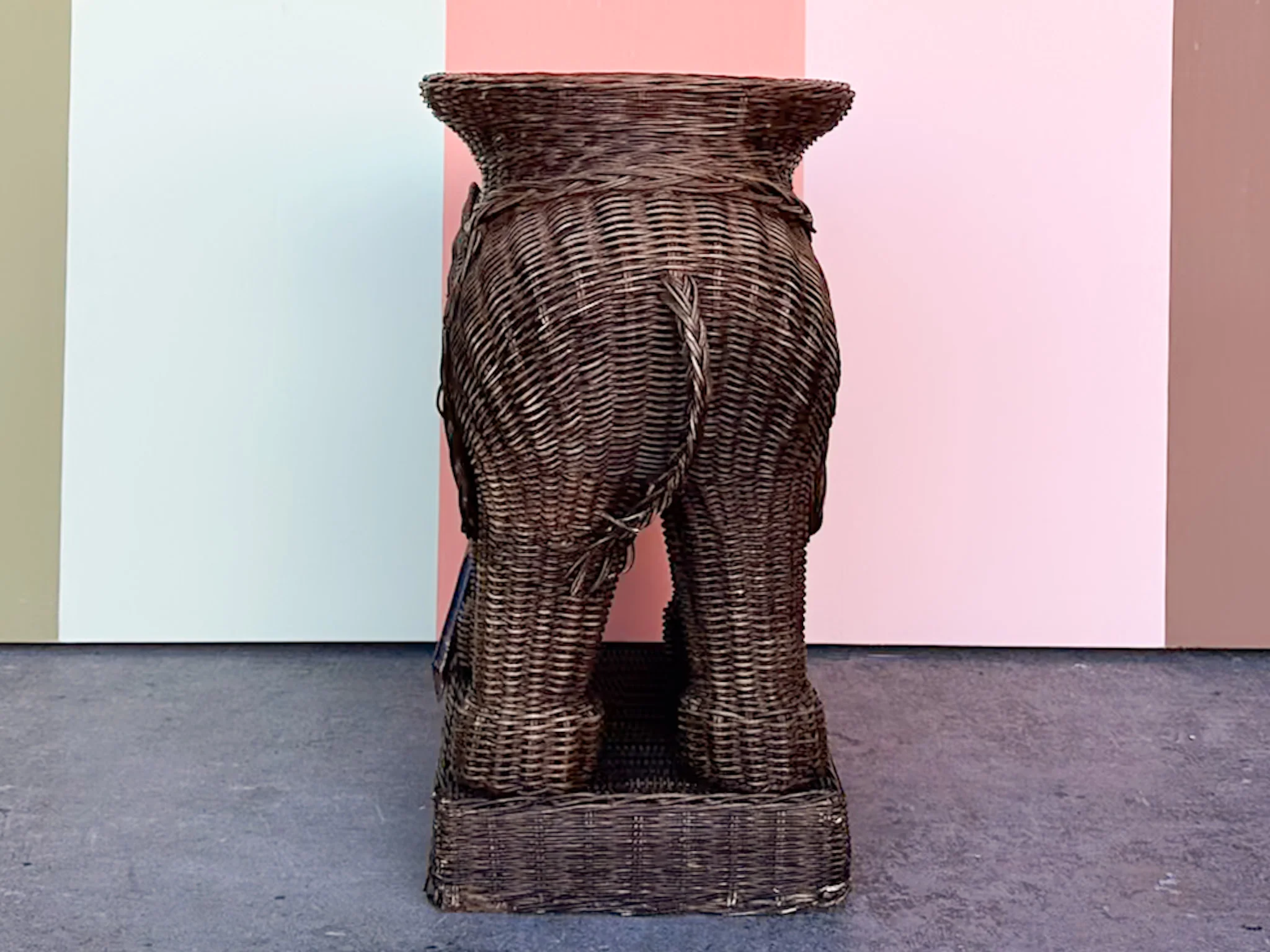 Wicker Elephant Plant Stand - Image 7
