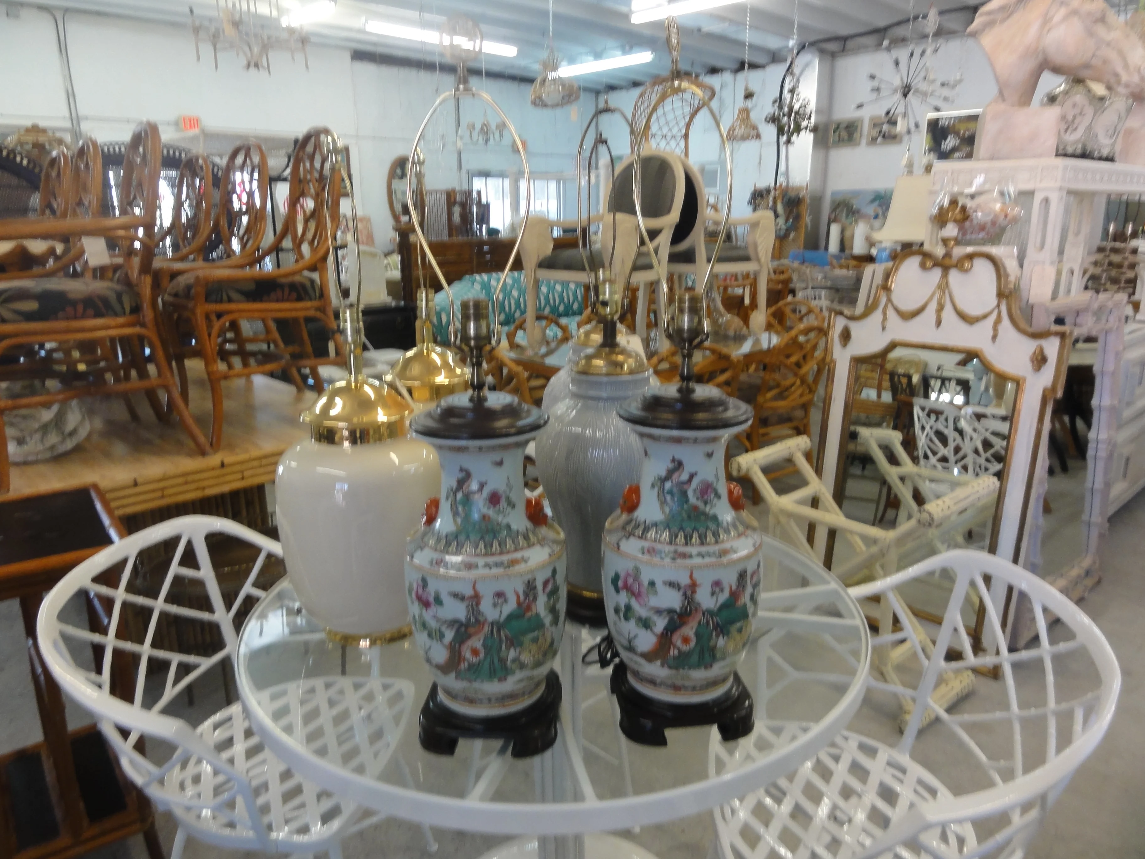 Wildwood Porcelain Peacock Lamps