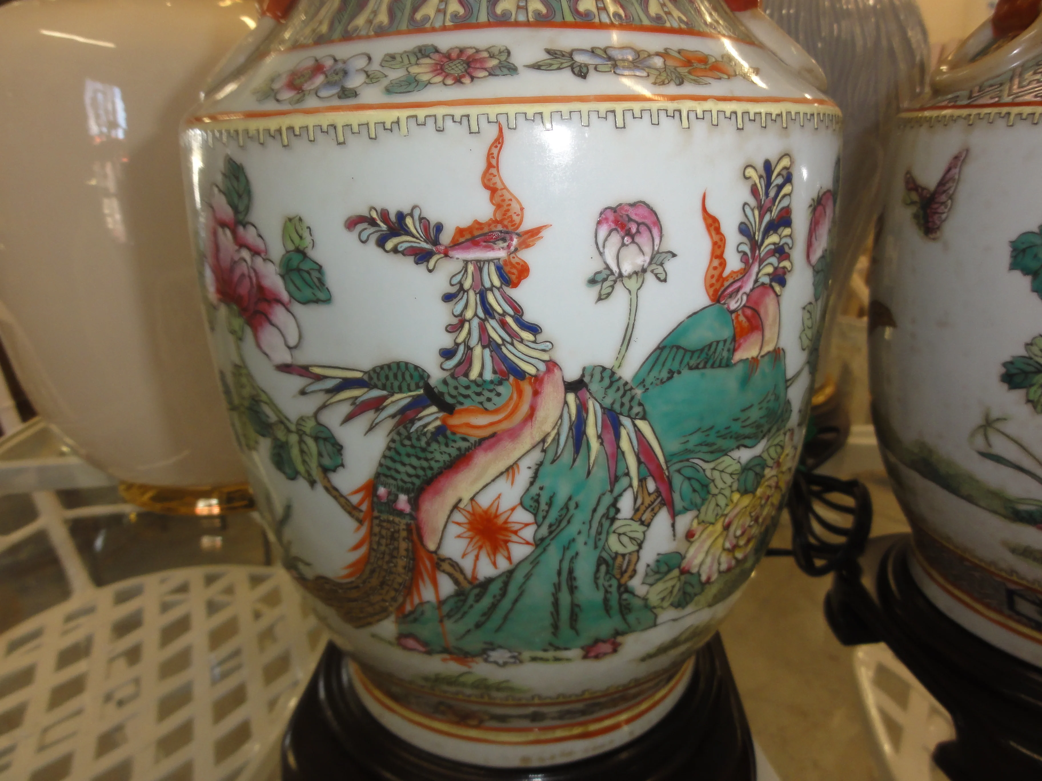 Wildwood Porcelain Peacock Lamps - Image 3