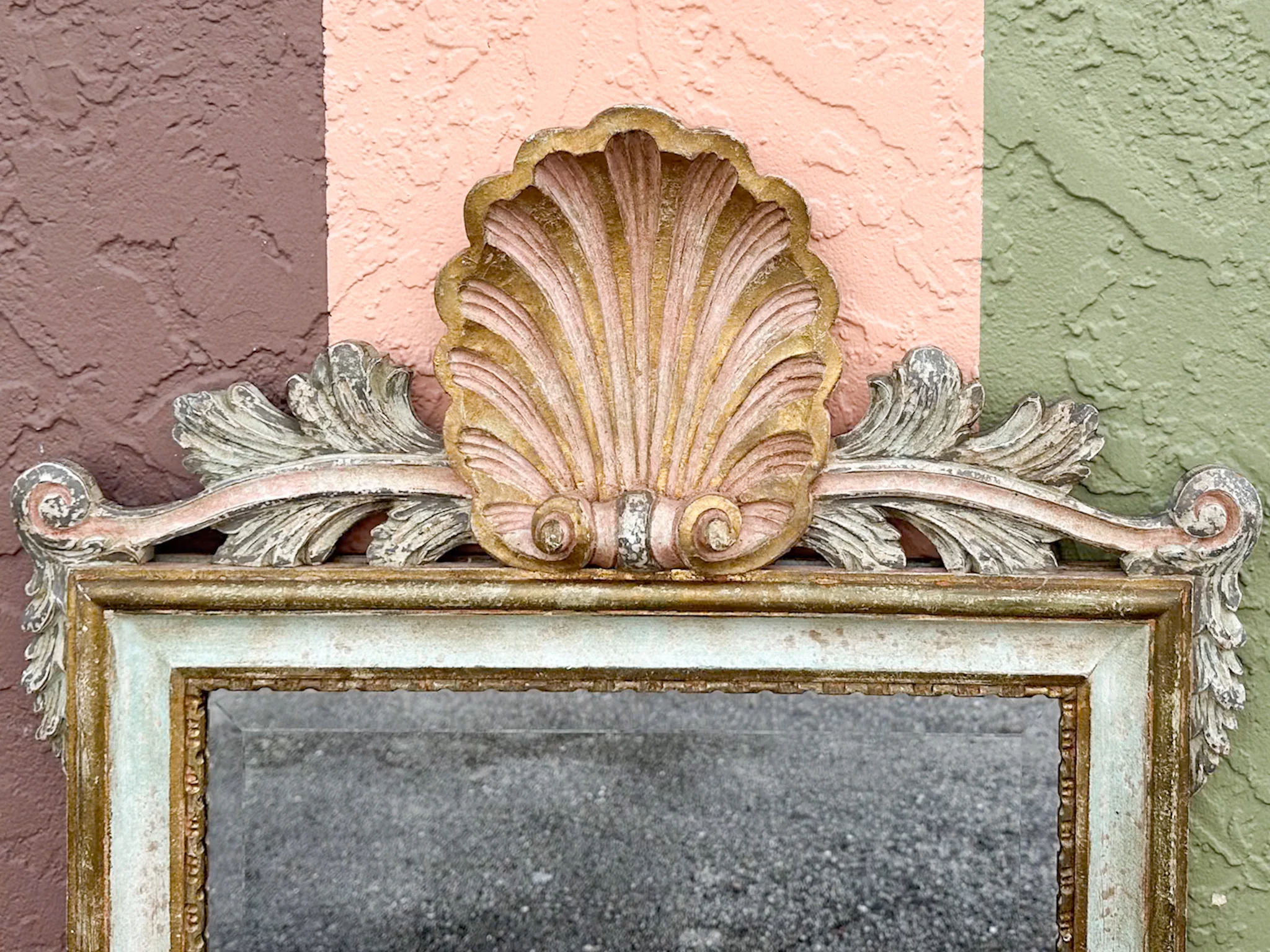 Wood Carved Shell Motif Mirror - Image 4